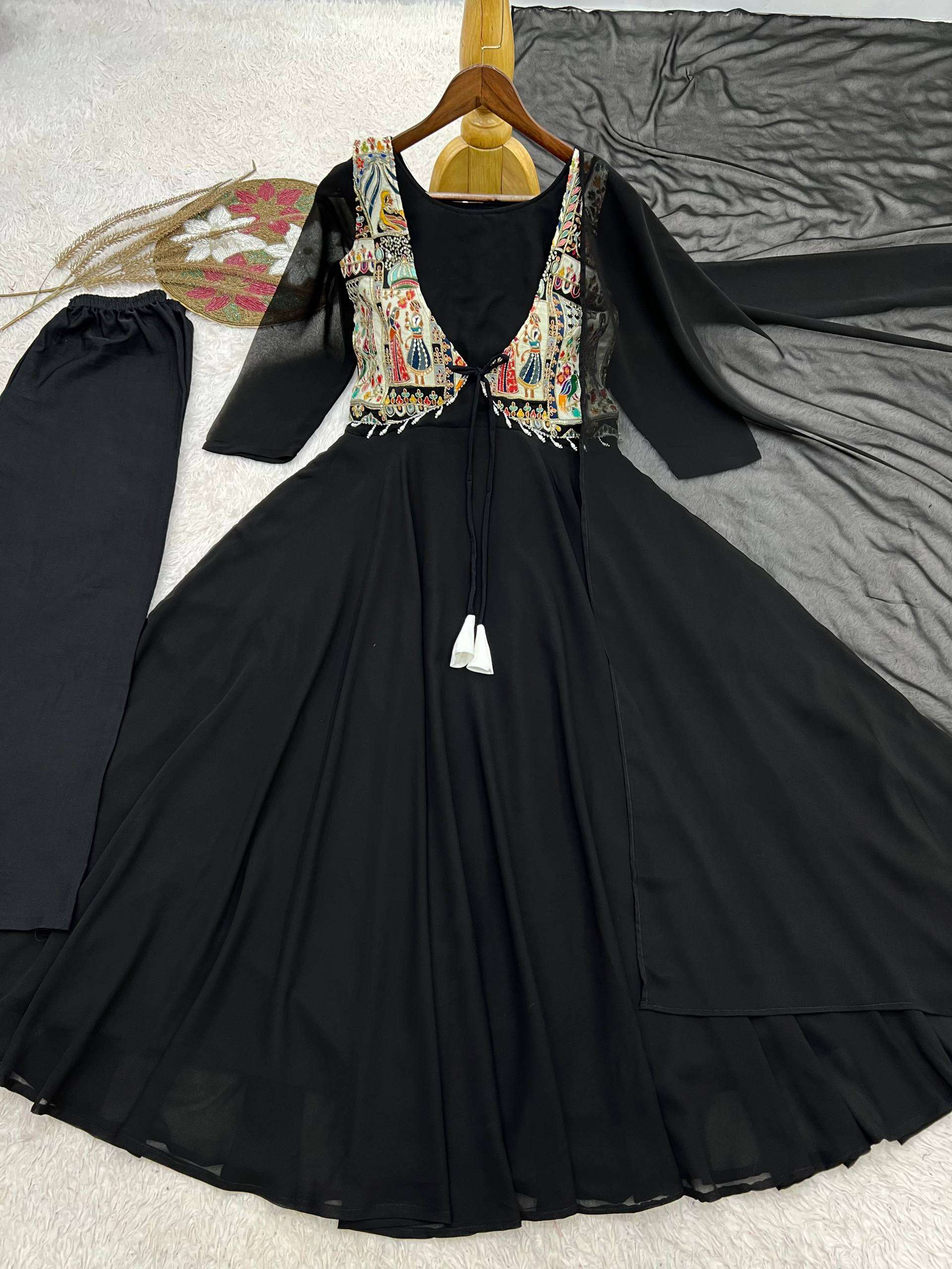 JD 653 GEORGETTE PREETY LOOK DESIGNER PARTY WEAR ANARKALI GOWN STYLE SUIT 