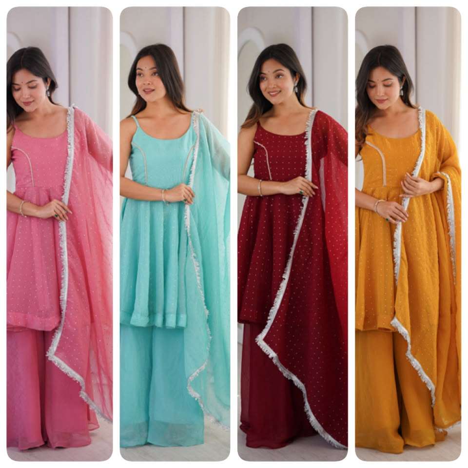 JF 046 SILK DESIGNER WORK PARTY LOOKS PARTY WEAR LADIES SUIT
