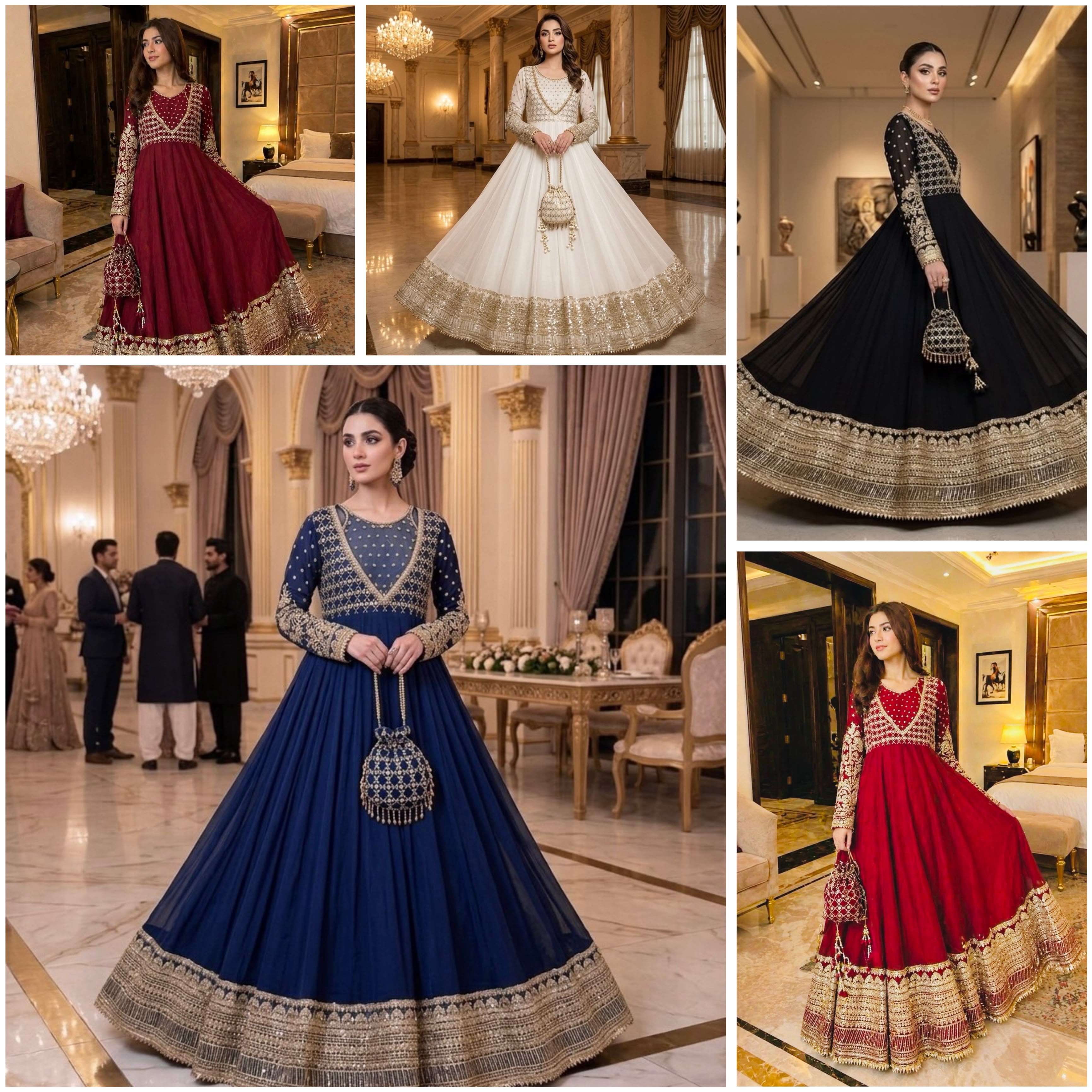 JF 049 GEORGETTE HEAVY BEAUTIFUL PARTY WEAR GOWN BOTTOM AND DUPATTA 