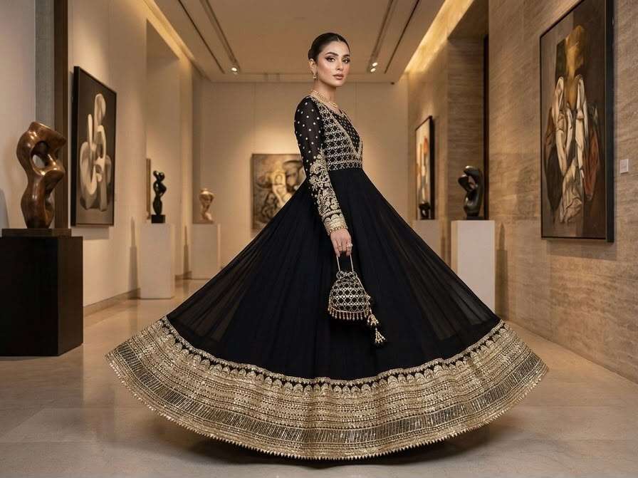 JF 049 GEORGETTE HEAVY BEAUTIFUL PARTY WEAR GOWN BOTTOM AND DUPATTA 