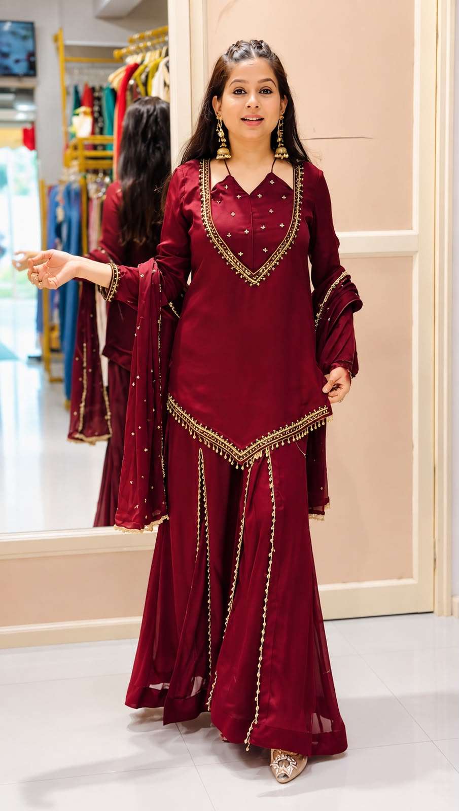 JF 054 SILK BEAUTIFUL DESIGNER LOOK PARTY WEAR LADIES SUIT