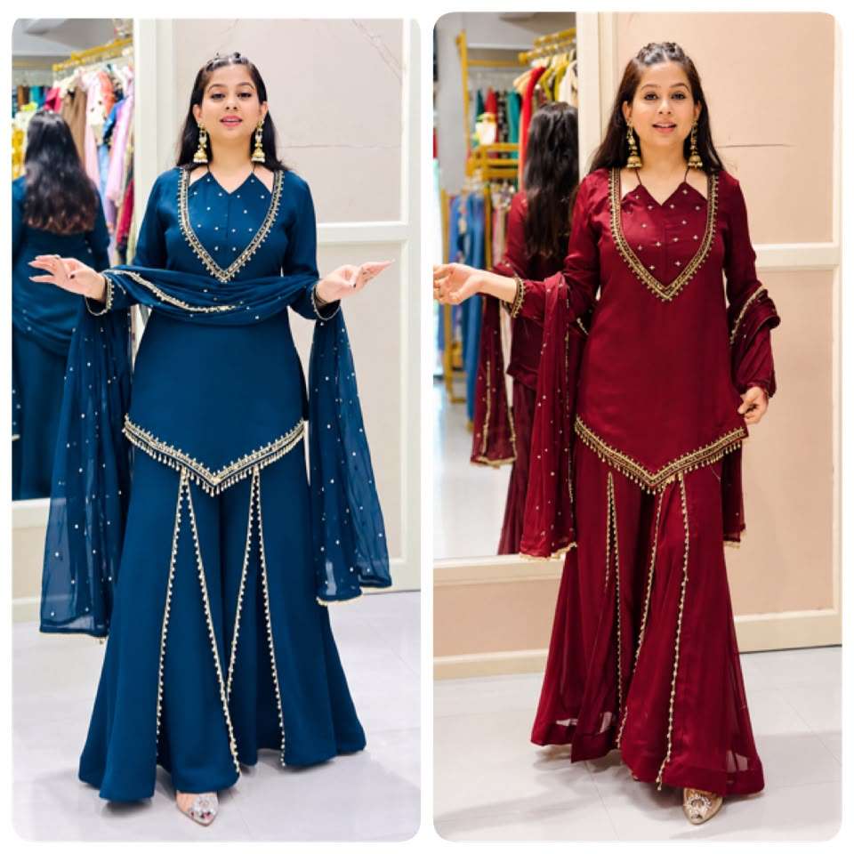 JF 054 SILK BEAUTIFUL DESIGNER LOOK PARTY WEAR LADIES SUIT