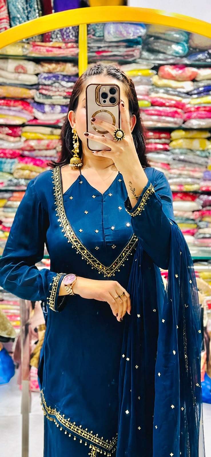 JF 054 SILK BEAUTIFUL DESIGNER LOOK PARTY WEAR LADIES SUIT