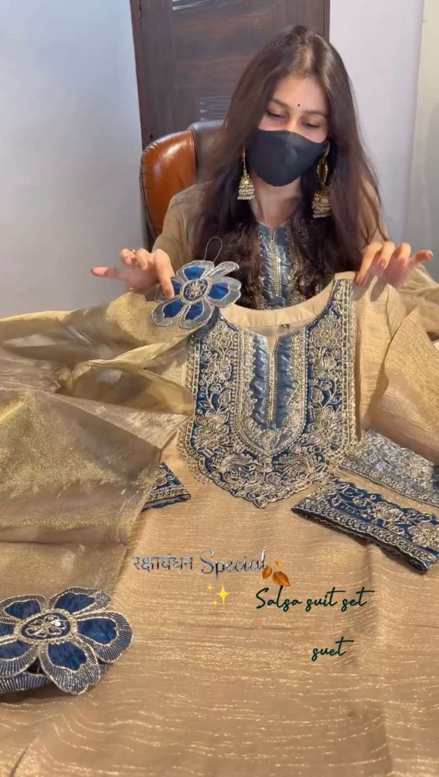 JF 055 SILK BEAUTIFUL DESIGNER WORK FESTIVE WEAR LADIES SUIT