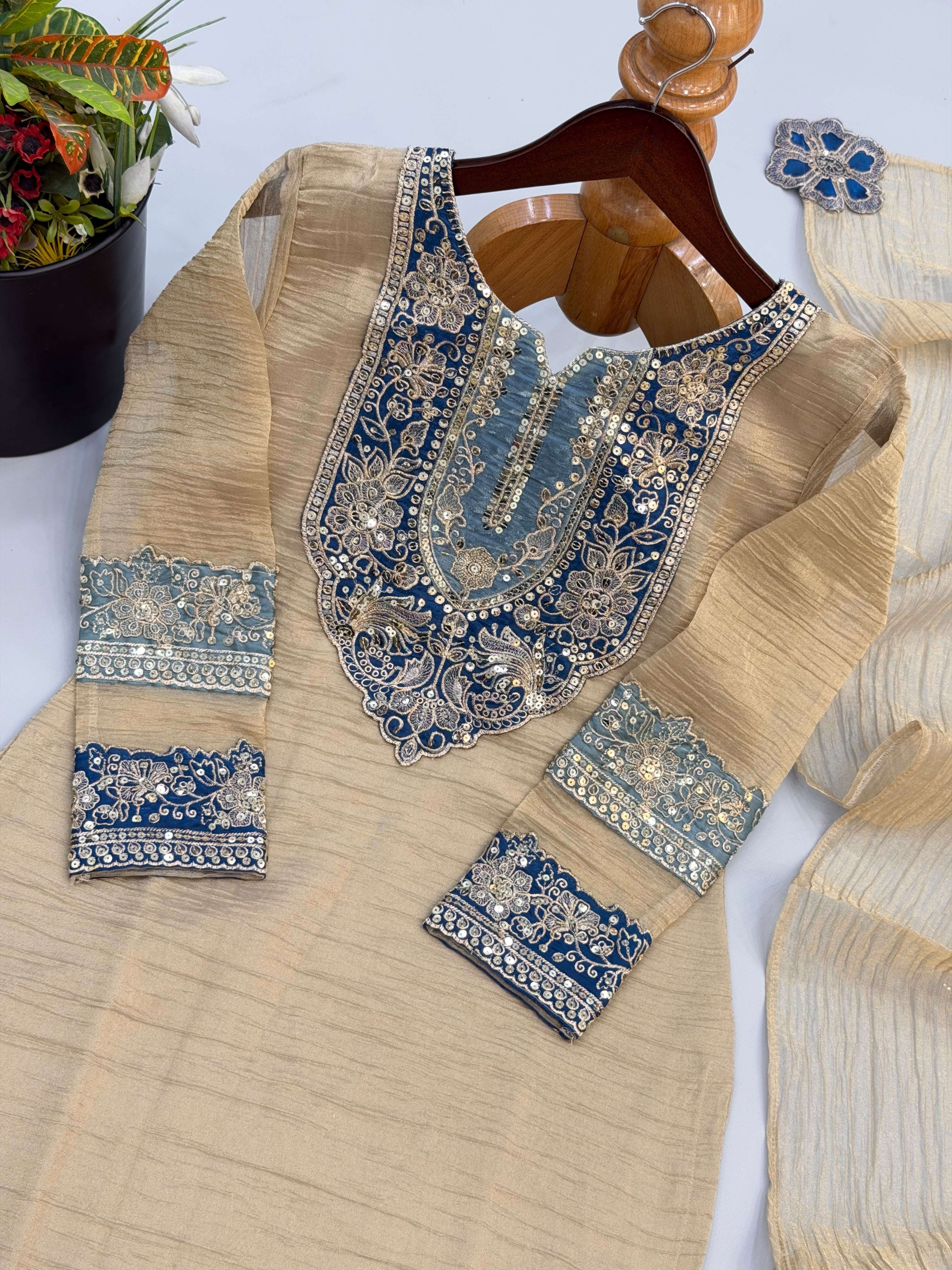 JF 055 SILK BEAUTIFUL DESIGNER WORK FESTIVE WEAR LADIES SUIT