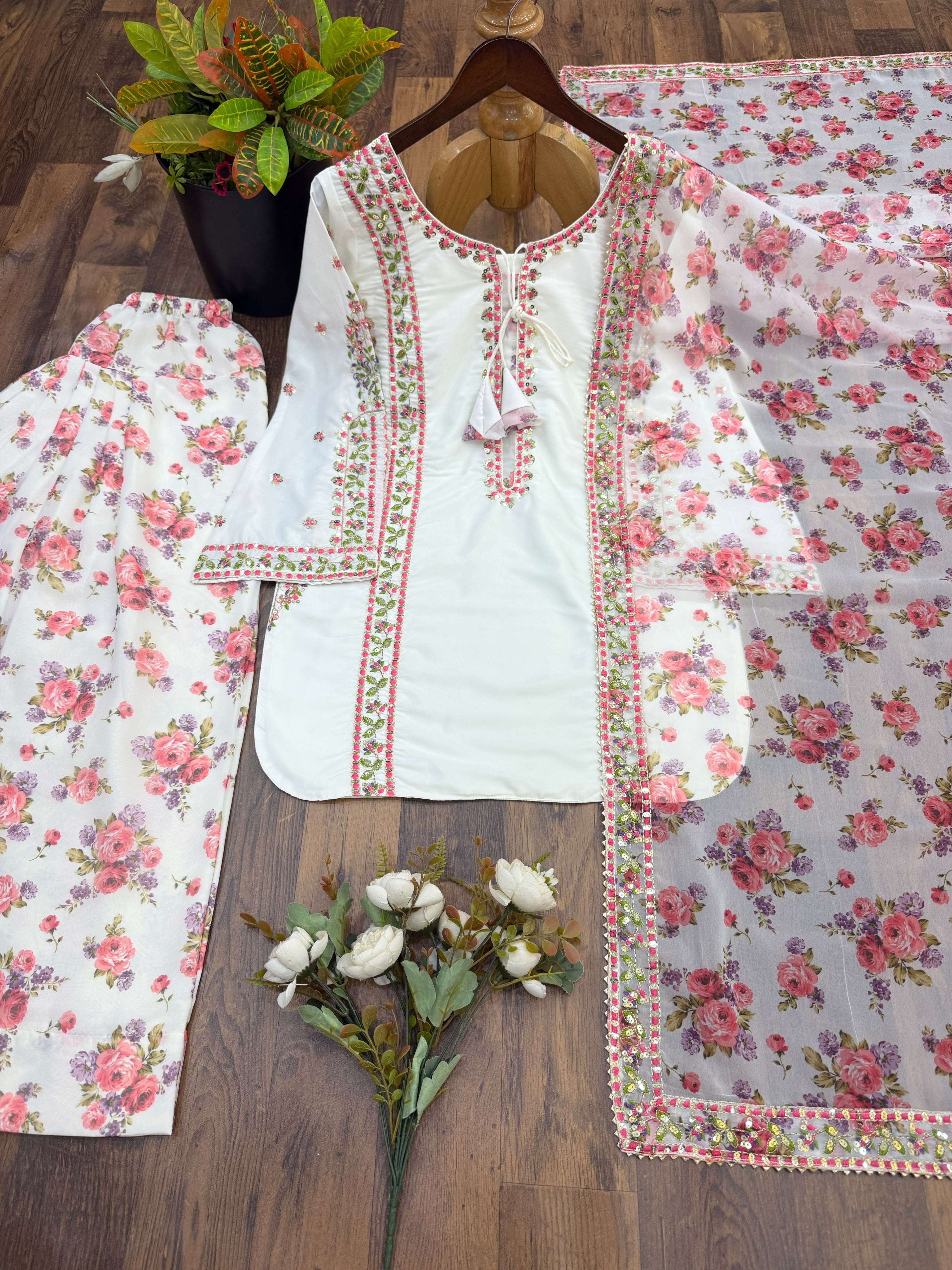 JF 057 CREPE BEAUTIFUL DESIGNER LOOK PARTY WEAR LADIES SUIT