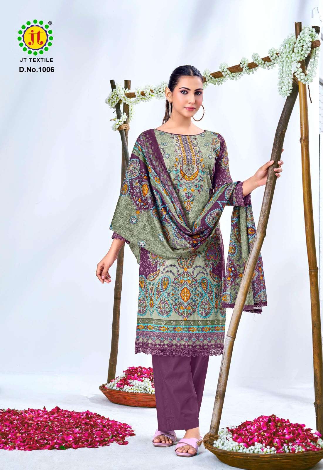 JT AAFREEN NOOR VOL 1 COTTON DIGITAL PRINT WITH FANCY WORK SUIT