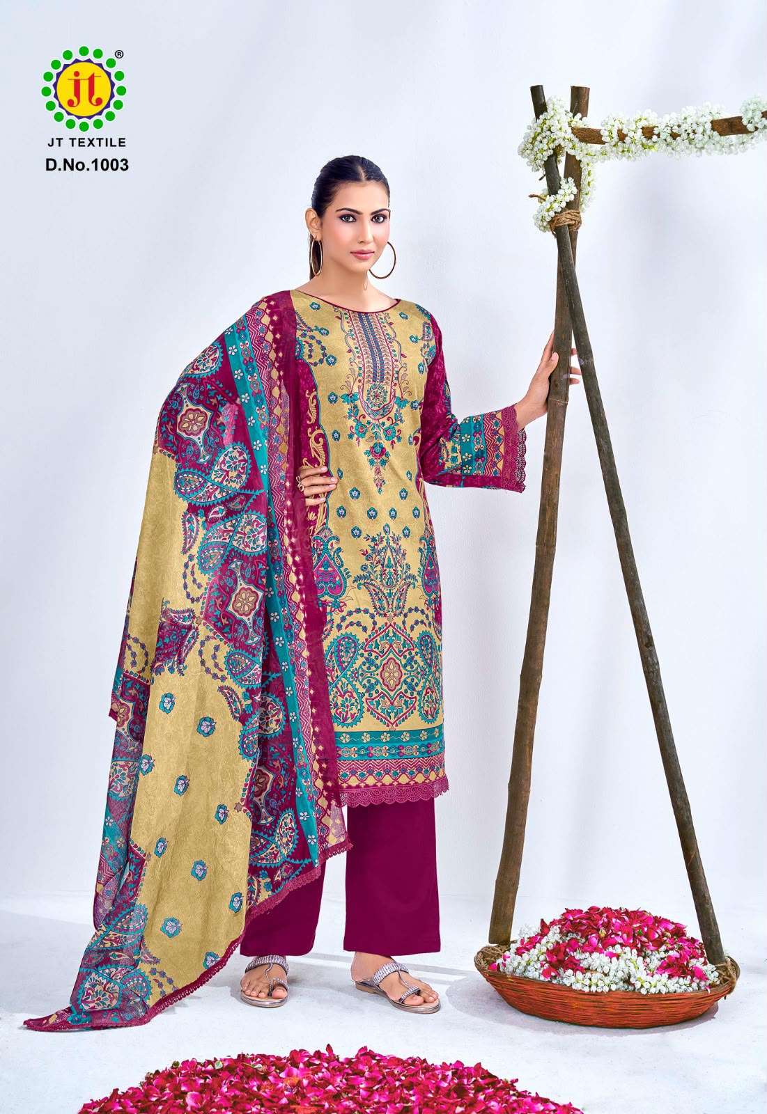 JT AAFREEN NOOR VOL 1 COTTON DIGITAL PRINT WITH FANCY WORK SUIT
