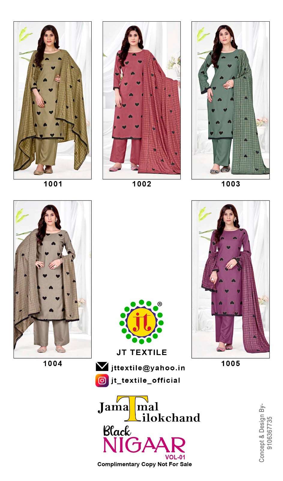 JT BLACK NIGAAR RAYON PRINT WITH WORK UNSTITCH SALWAR SUIT
