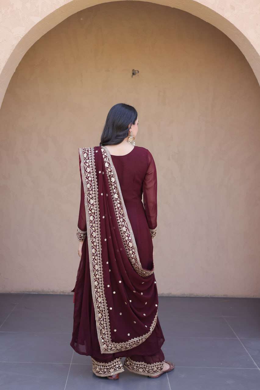 KA 1254 READY MADE GOWN WITH PANT & DUPATTA SET