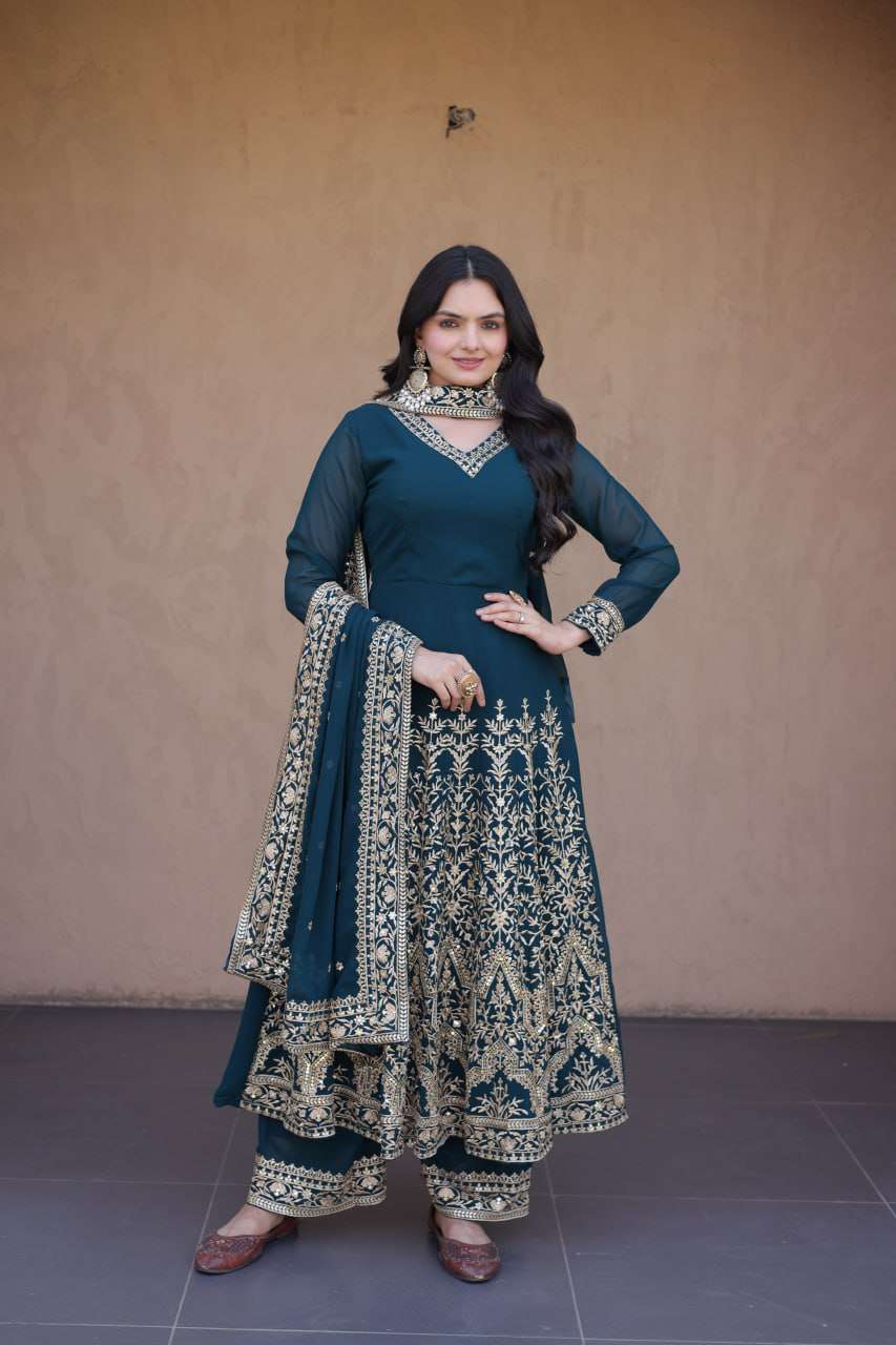 KA 1254 READY MADE GOWN WITH PANT & DUPATTA SET