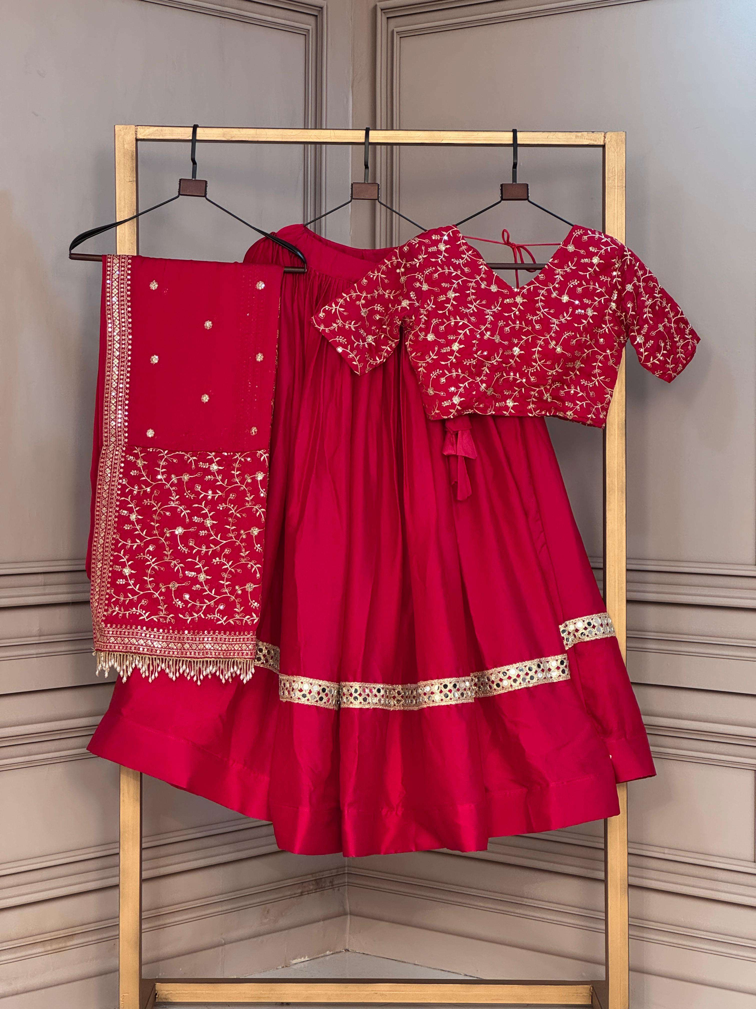 KA 5073 SATIN SEQUENCE EMBROIDERY DESIGNER WORK FESTIVE WEAR LEHENGA CHOLI 