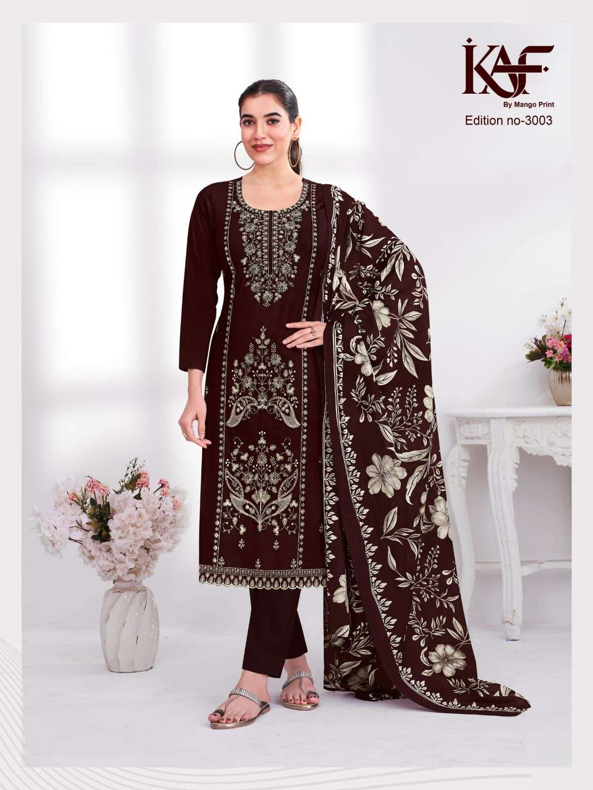 KAF FABRIC 24 CARAT EDITION 3 RAYON FABRIC FANCY WORKS LADIES SALWAR SUIT