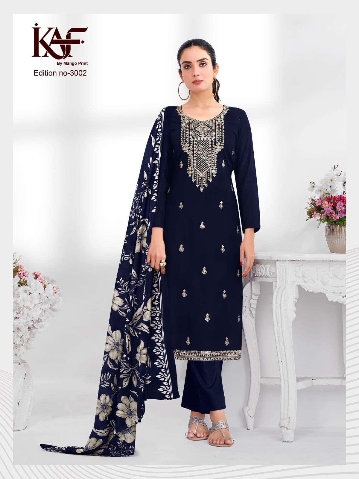 KAF FABRIC 24 CARAT EDITION 3 RAYON FABRIC FANCY WORKS LADIES SALWAR SUIT