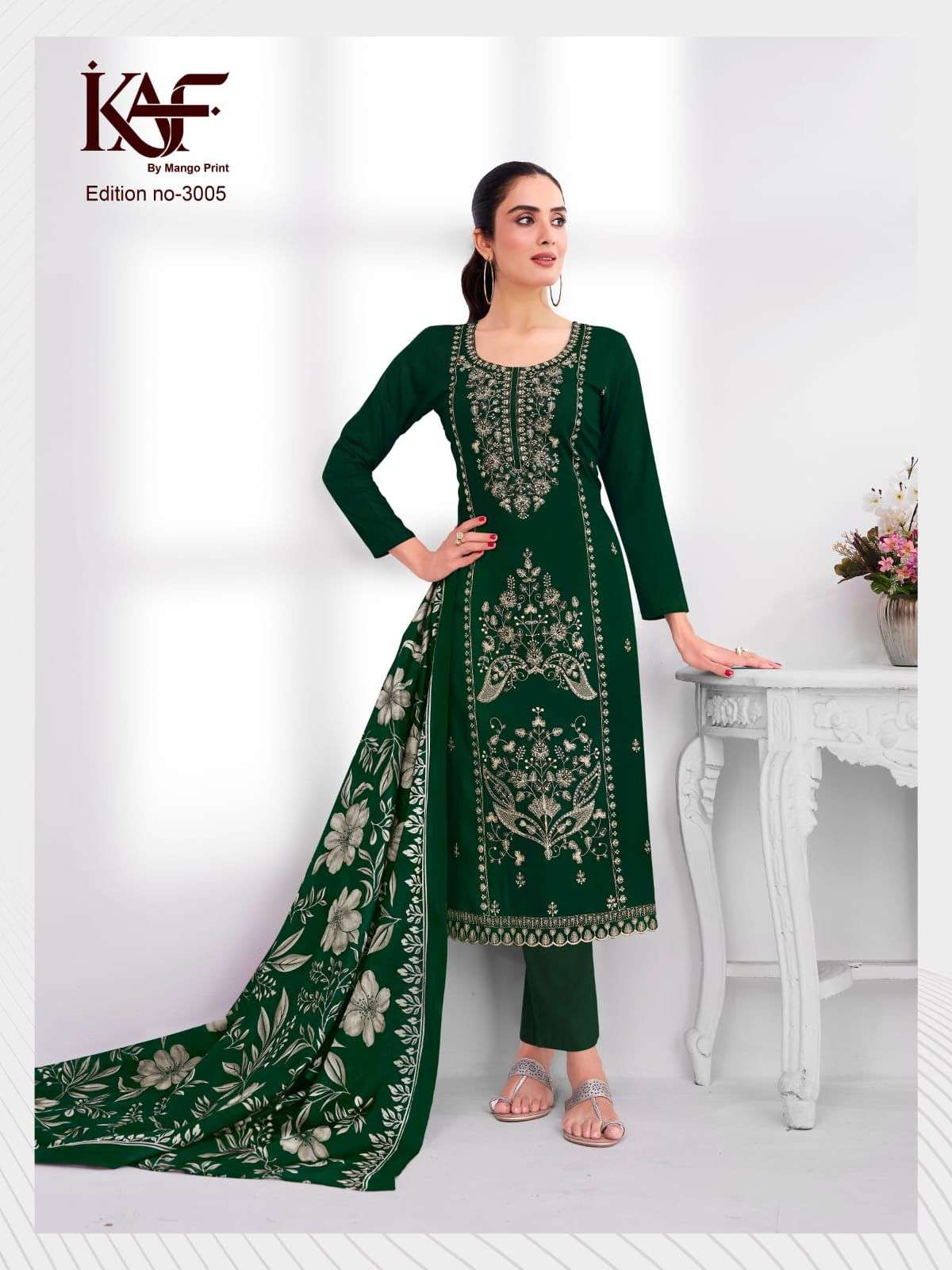 KAF FABRIC 24 CARAT EDITION 3 RAYON FABRIC FANCY WORKS LADIES SALWAR SUIT