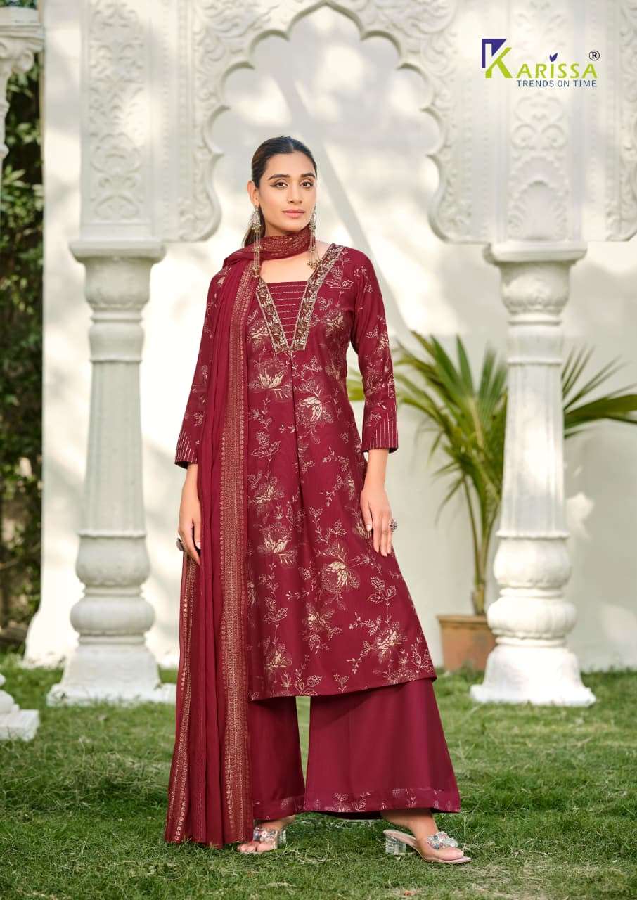 KARISSA HARLEEN STRAIGHT CUT TOP BOTTOM WITH DUPATTA SET