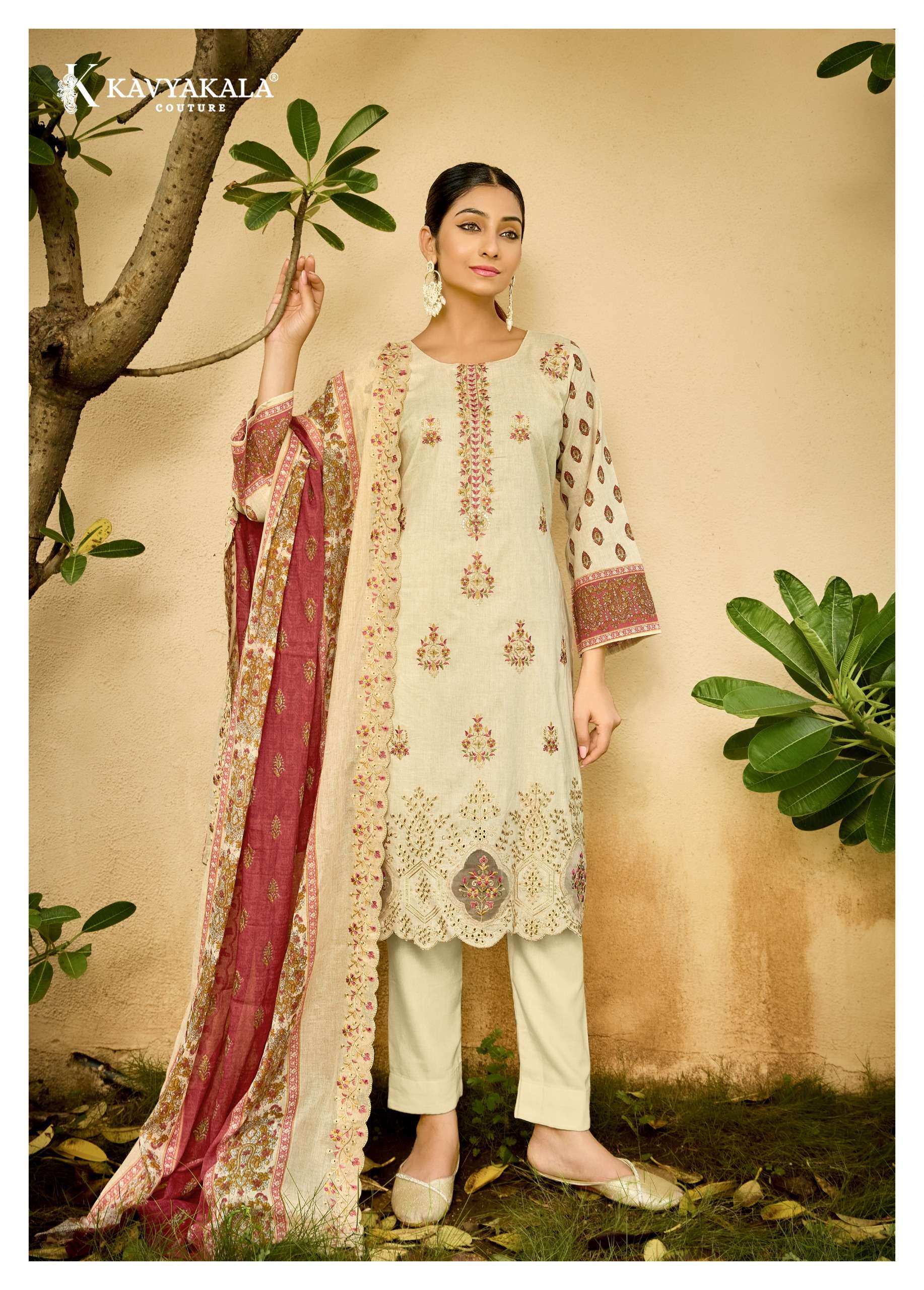 KAVYA‎‎ KALA COUTURE AAFREEN LAWN COTTON PRINT WITH DESIGNER WORK SUIT