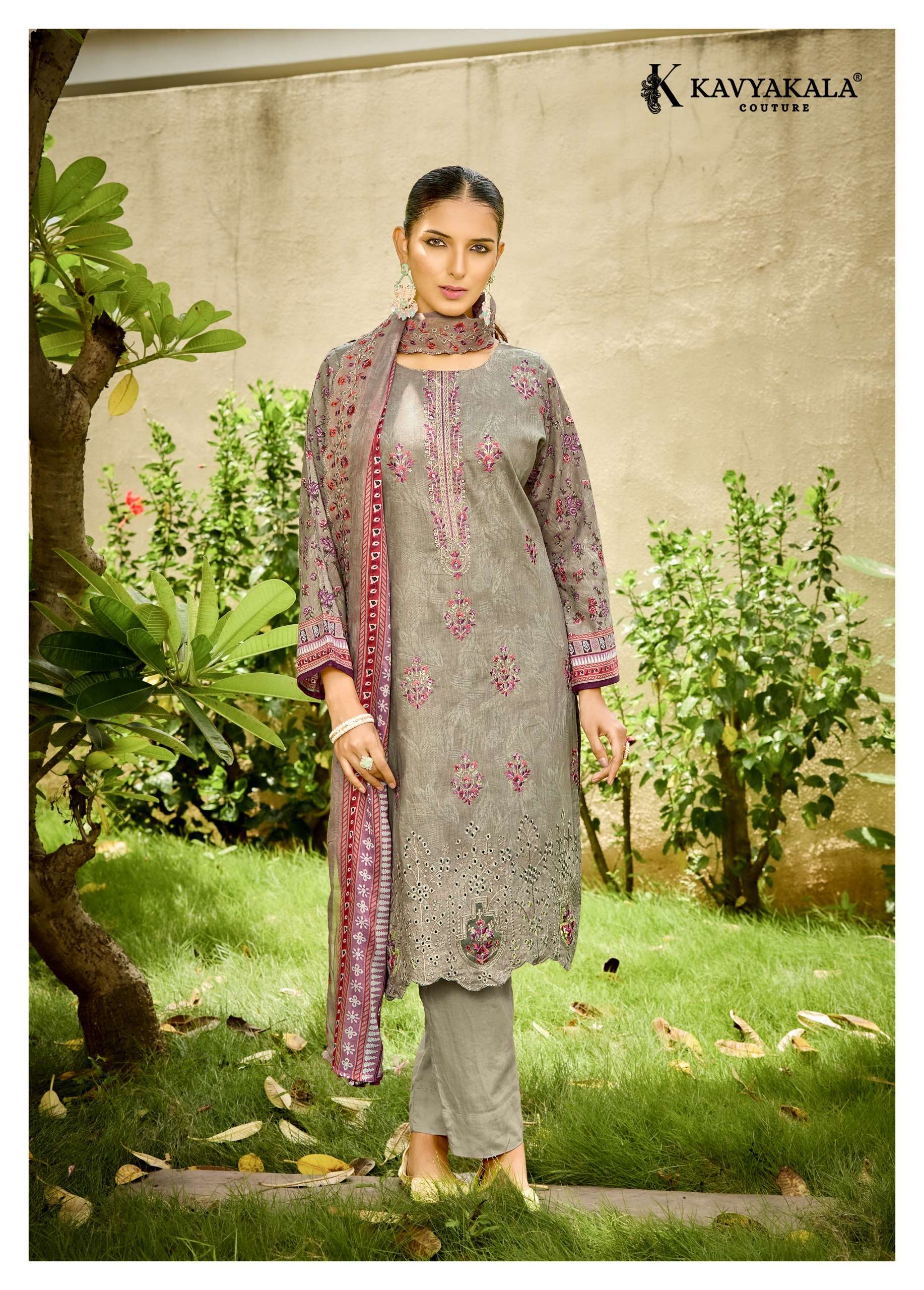 KAVYA‎‎ KALA COUTURE AAFREEN LAWN COTTON PRINT WITH DESIGNER WORK SUIT