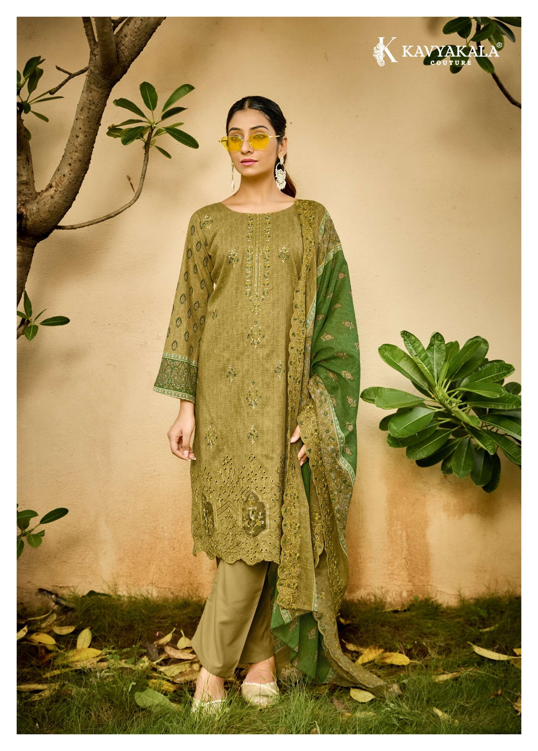 KAVYA‎‎ KALA COUTURE AAFREEN LAWN COTTON PRINT WITH DESIGNER WORK SUIT