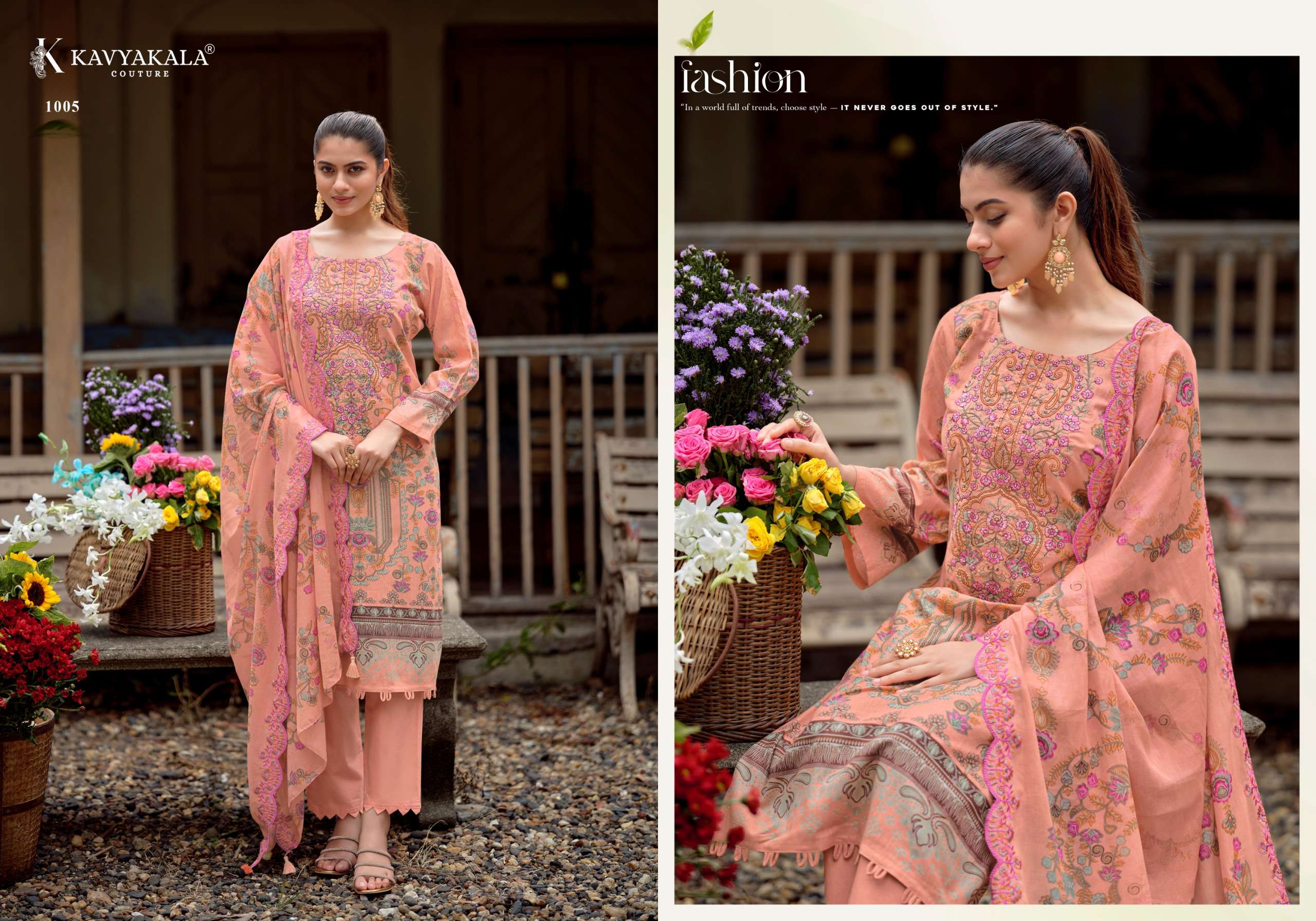 KAVYA‎‎ KALA COUTURE ANARKALI VOL 26 LAWN COTTON DIGITAL PRINT WITH FANCY WORK SUIT