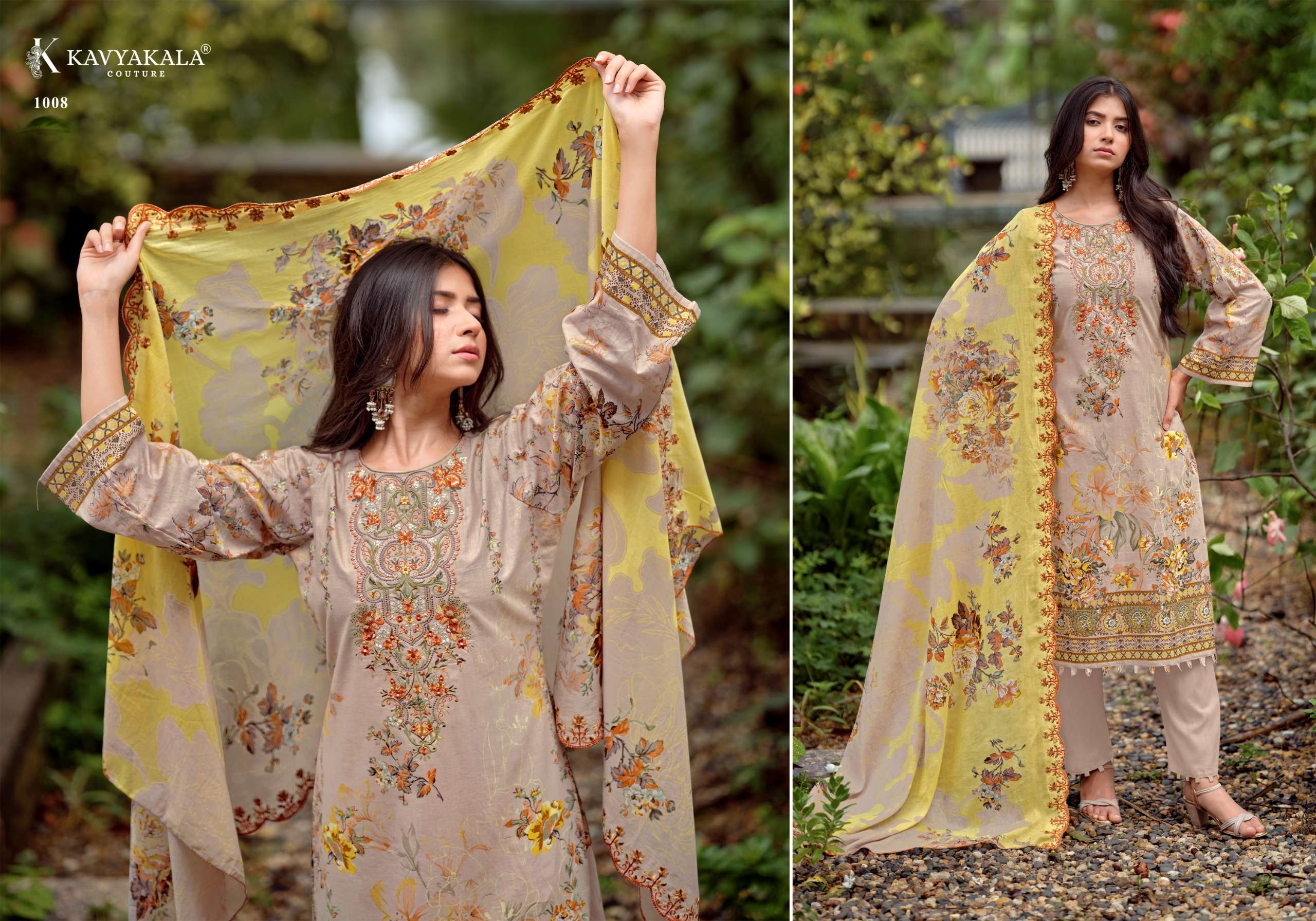 KAVYA‎‎ KALA COUTURE ANARKALI VOL 26 LAWN COTTON DIGITAL PRINT WITH FANCY WORK SUIT