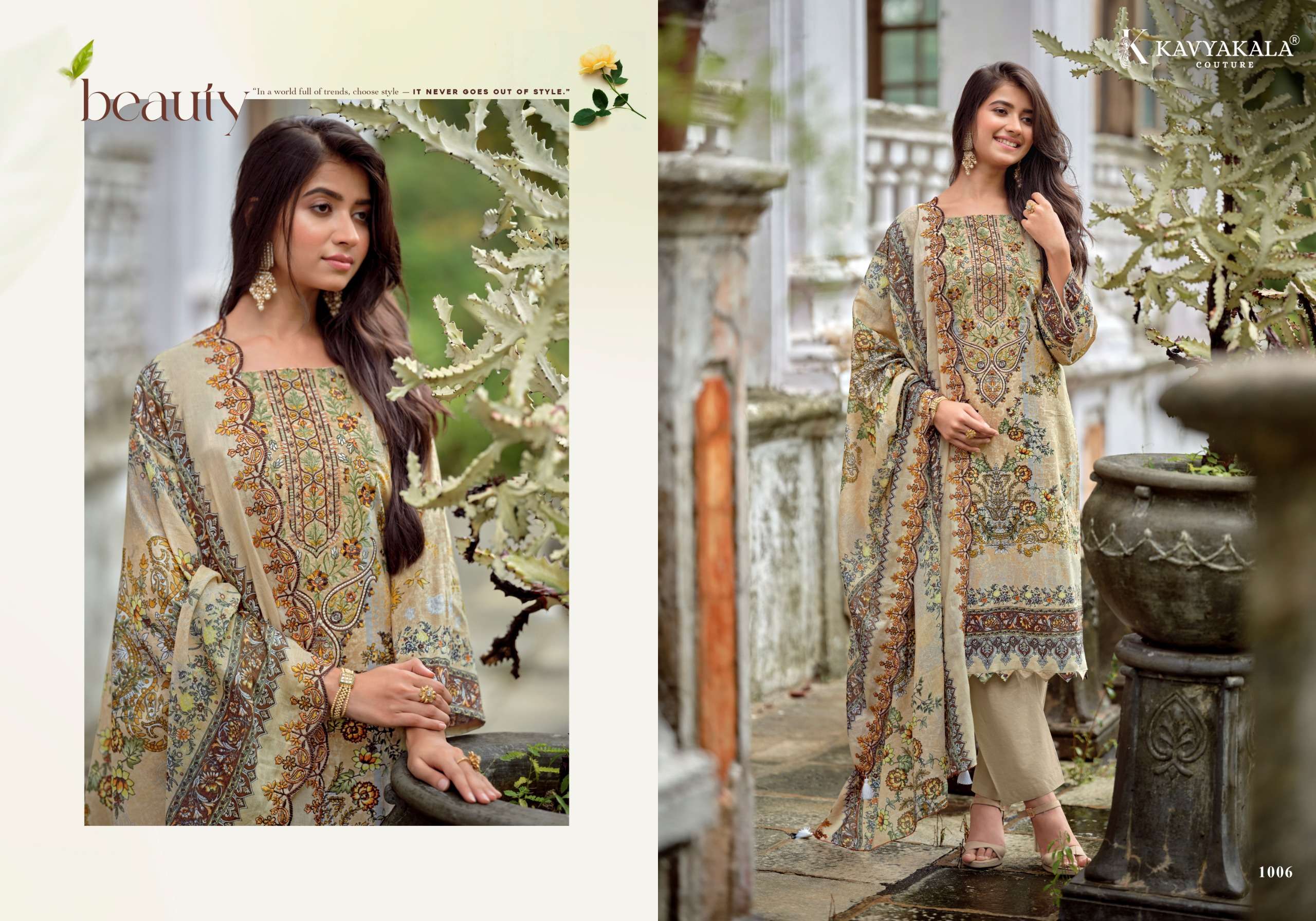 KAVYA‎‎ KALA COUTURE ANARKALI VOL 26 LAWN COTTON DIGITAL PRINT WITH FANCY WORK SUIT