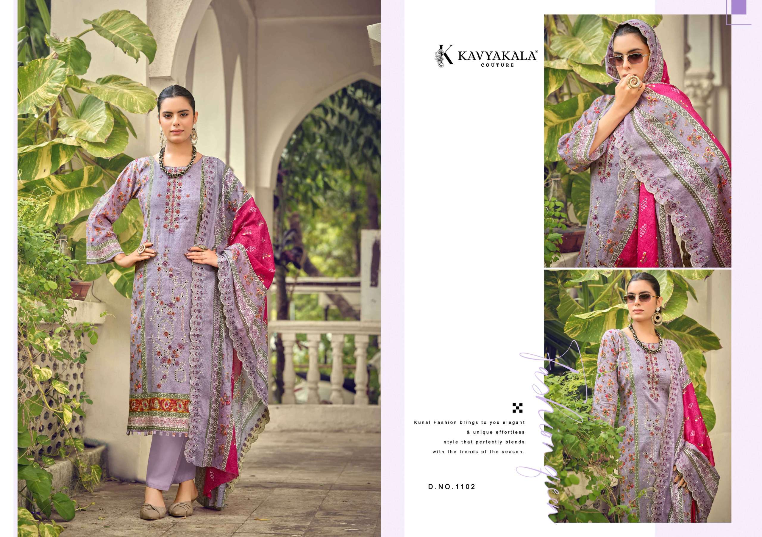 KAVYA‎‎‎ KALA COUTURE BIN SAEED VOL 11 COTTON DIGITAL PRINT WITH FANCY WORK SUIT
