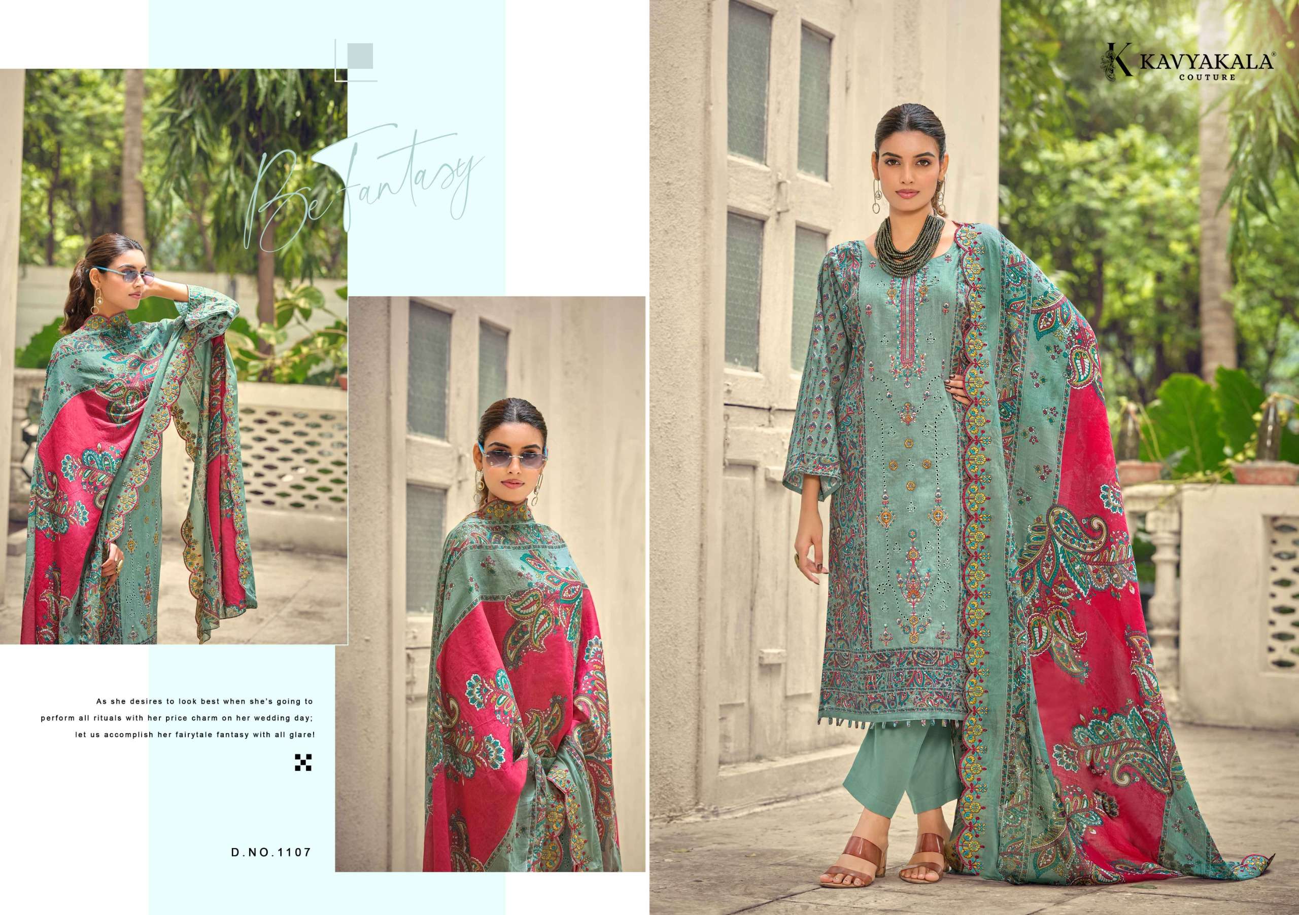 KAVYA‎‎‎ KALA COUTURE BIN SAEED VOL 11 COTTON DIGITAL PRINT WITH FANCY WORK SUIT