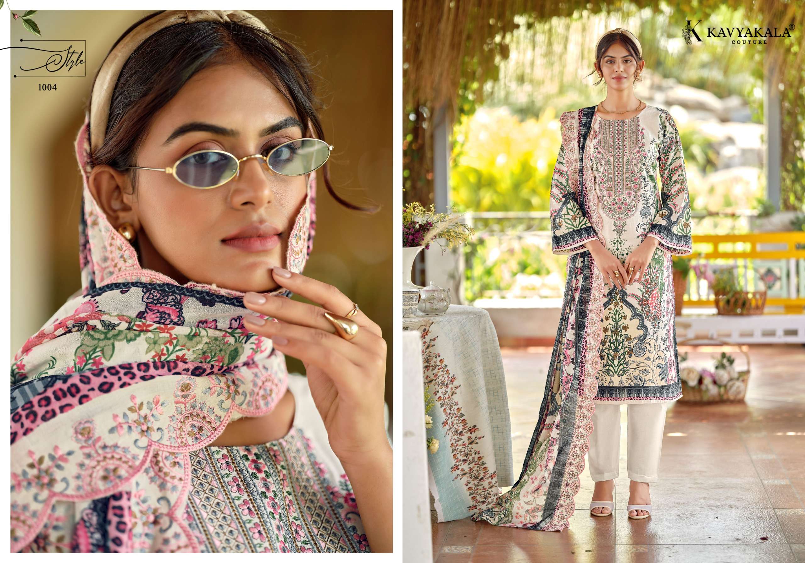 KAVYA‎‎ KALA COUTURE ZARINA LAWN COTTON DIGITAL PRINT WITH FANCY WORK SUITS 