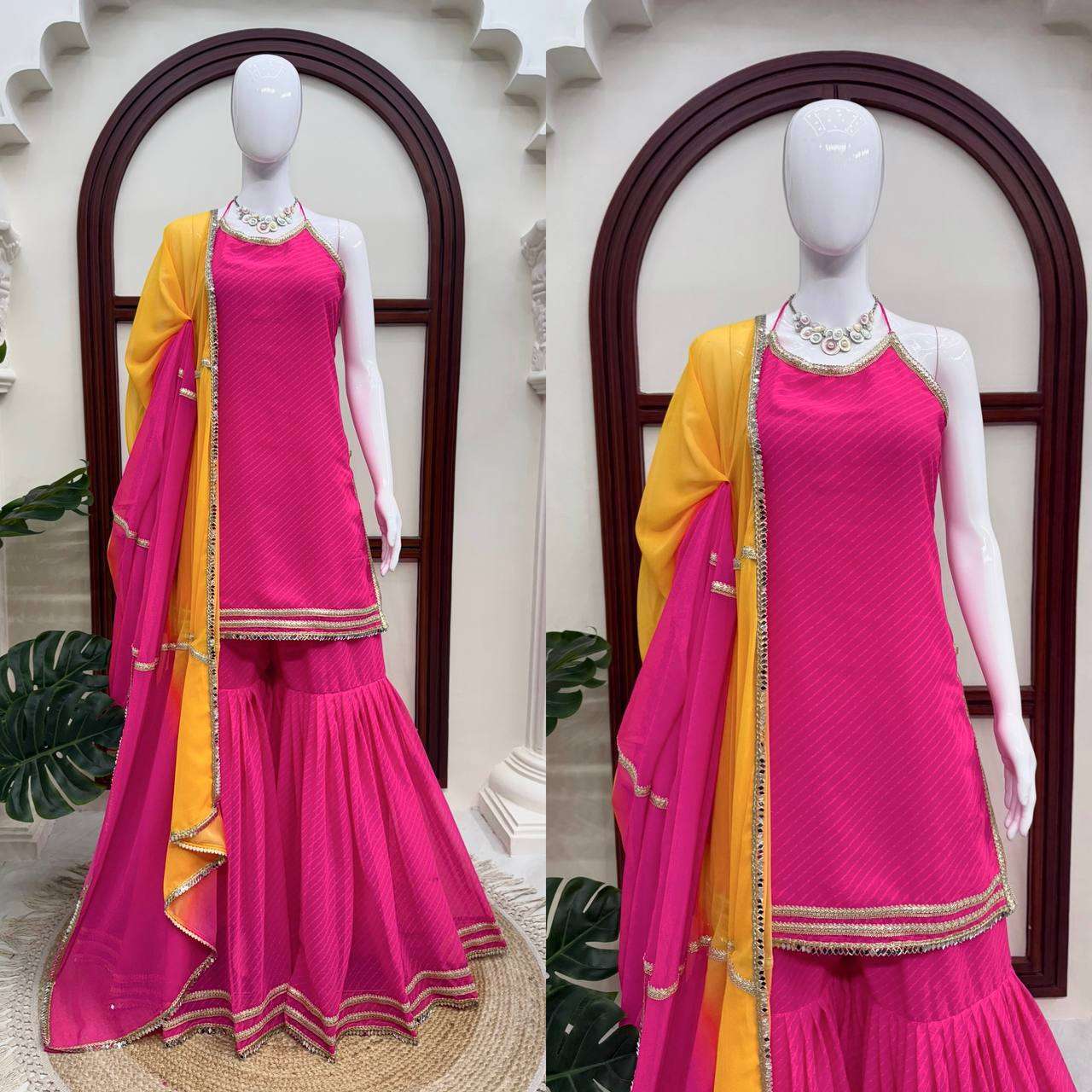 KD 1639 GEORGETTE BEAUTIFUL DESIGNER LOOK PARTY WEAR LADIES SHARARA SUIT