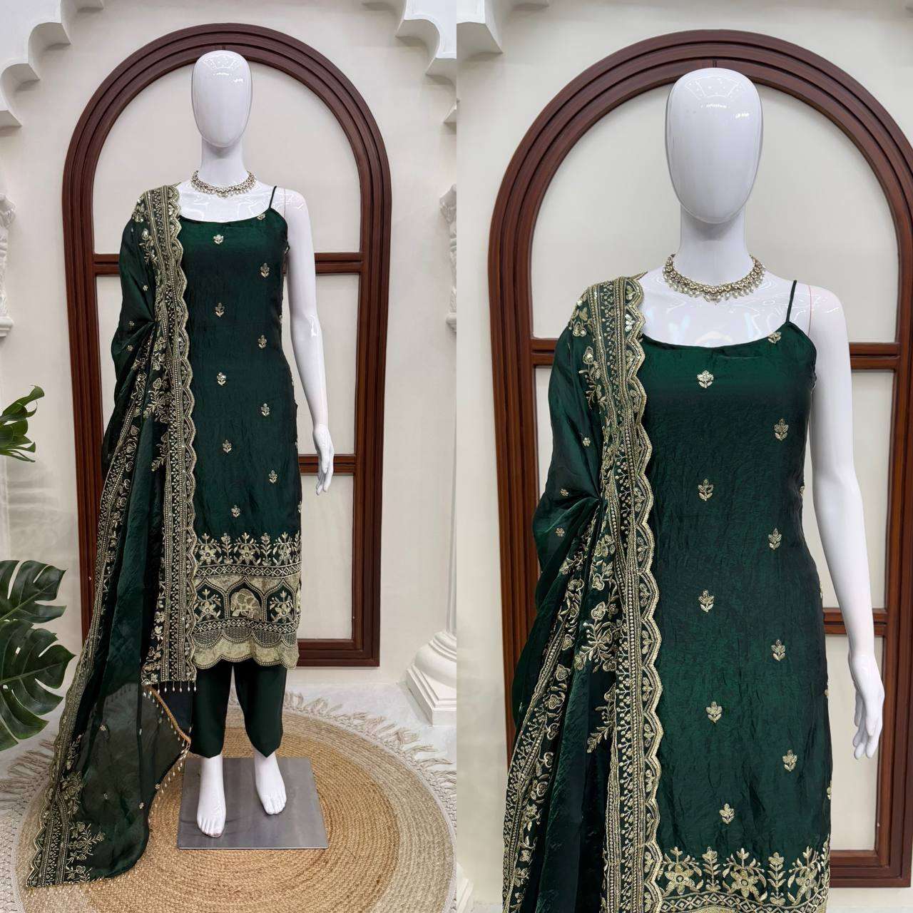 KD 1640 SILK DESIGNER WORK CLASSY GORGEOUS LOOK LOOK LADIES SUIT