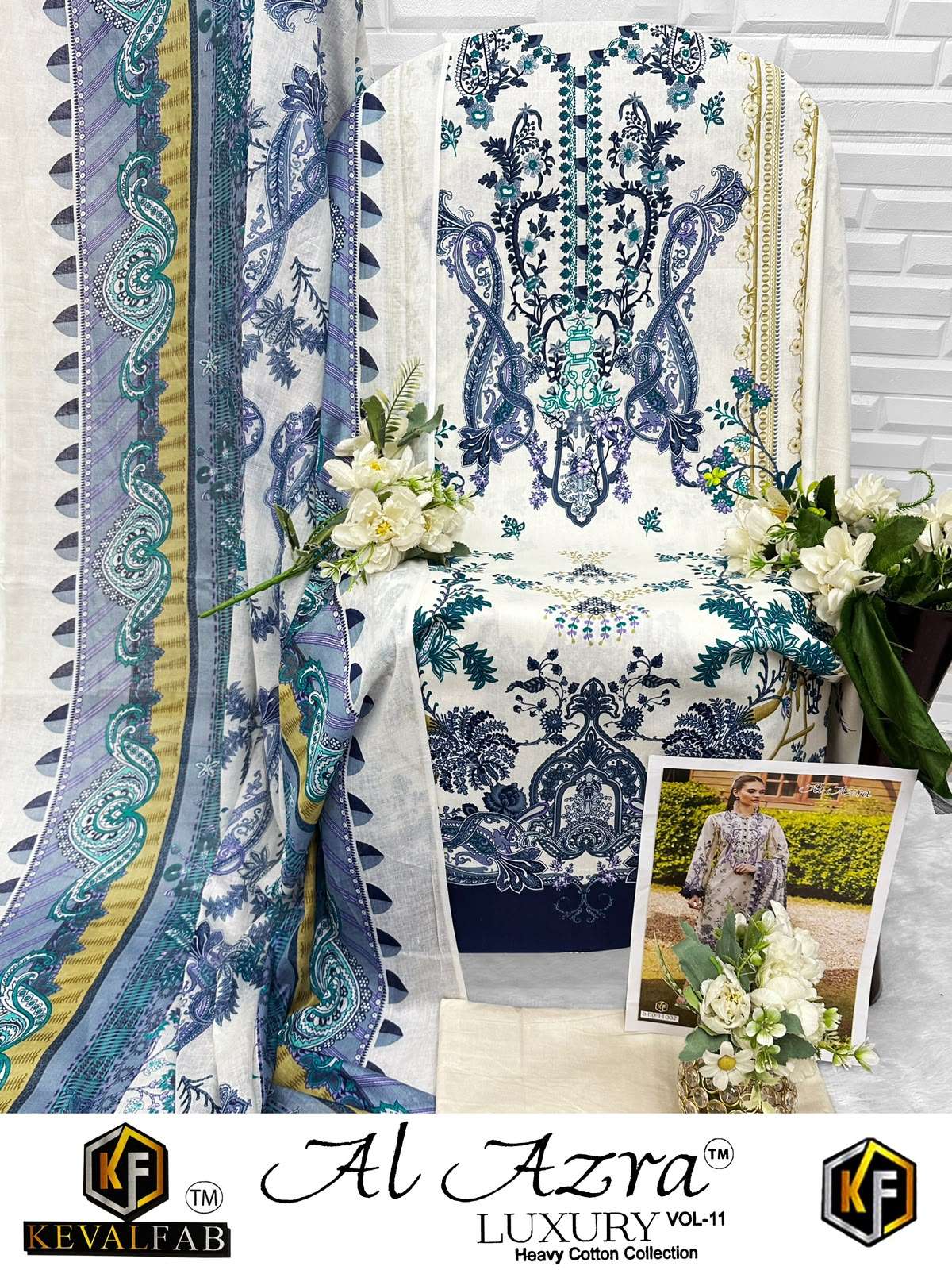 KEVAL FAB AL AZARA VOL 11 COTTON DIGITAL PRINT SALWAR SUIT