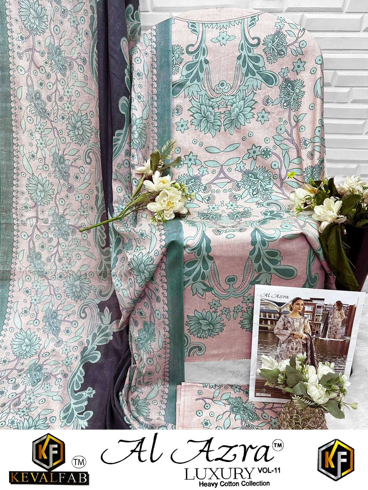 KEVAL FAB AL AZARA VOL 11 COTTON DIGITAL PRINT SALWAR SUIT