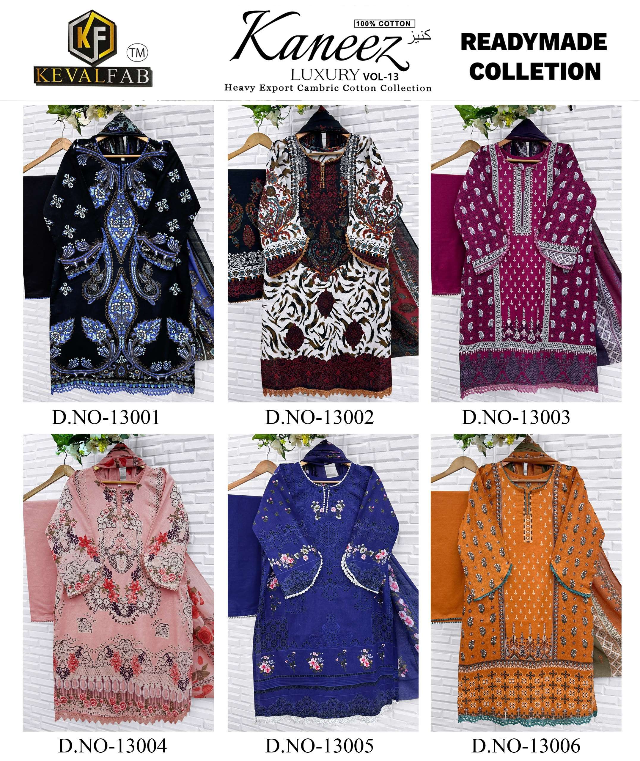 KEVAL FAB KANEEZ HEAVY COTTON LUXURY READY MADE COLLECTION VOL13 