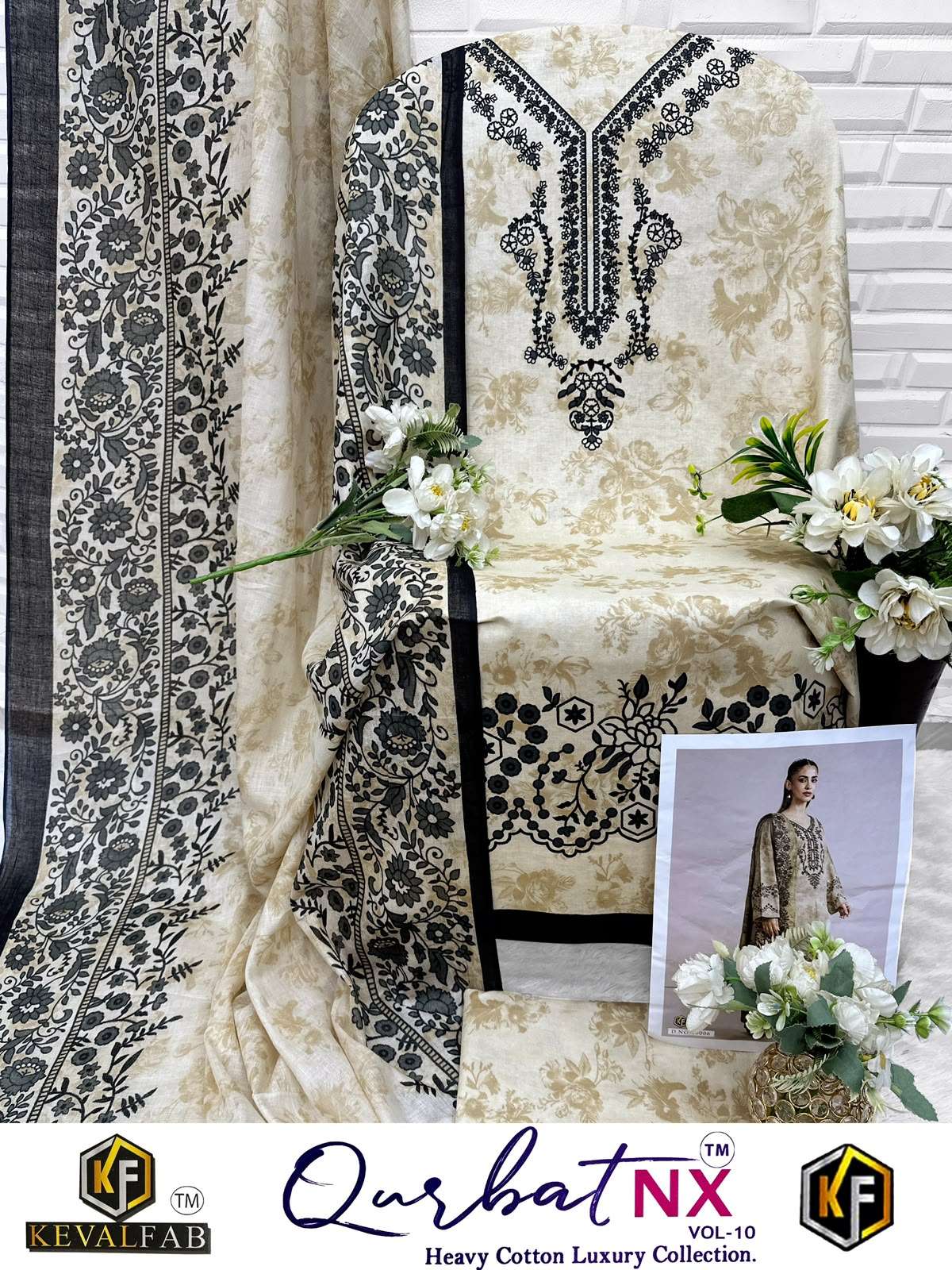 KEVAL FAB QURBAT NX VOL 10 COTTON DIGITAL PRINTS SALWAR SUIT