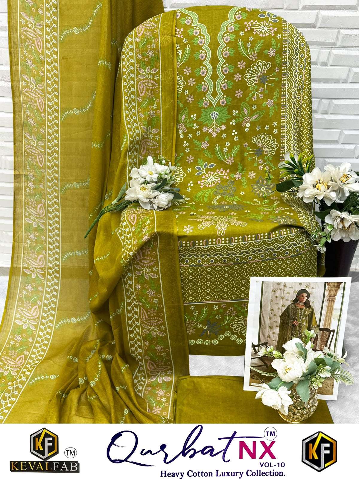 KEVAL FAB QURBAT NX VOL 10 COTTON DIGITAL PRINTS SALWAR SUIT