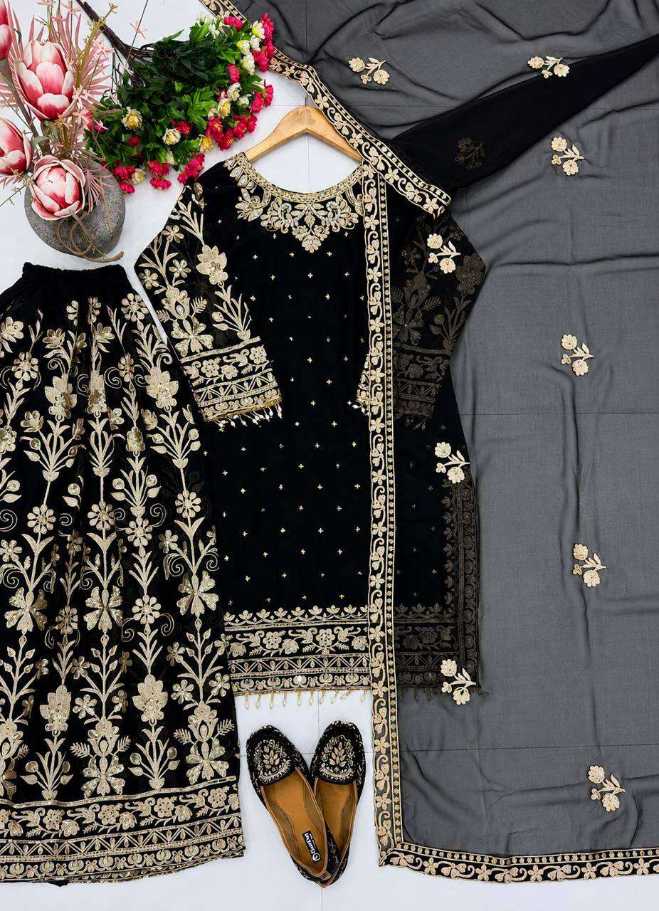KF 1733 FOX GEORGETTE HEAVY EMBROIDERY DESIGNER WEDDING WEAR SUIT
