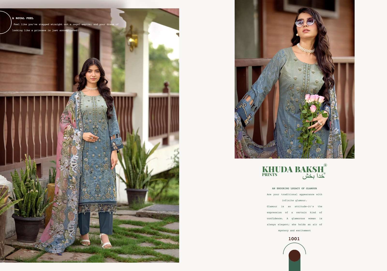 KHUDHA BAKSH PRINTS FARAH VOL 2  LAWN COTTON DIGITAL PRINT WITH FANCY KASHMIRI WORK SUIT