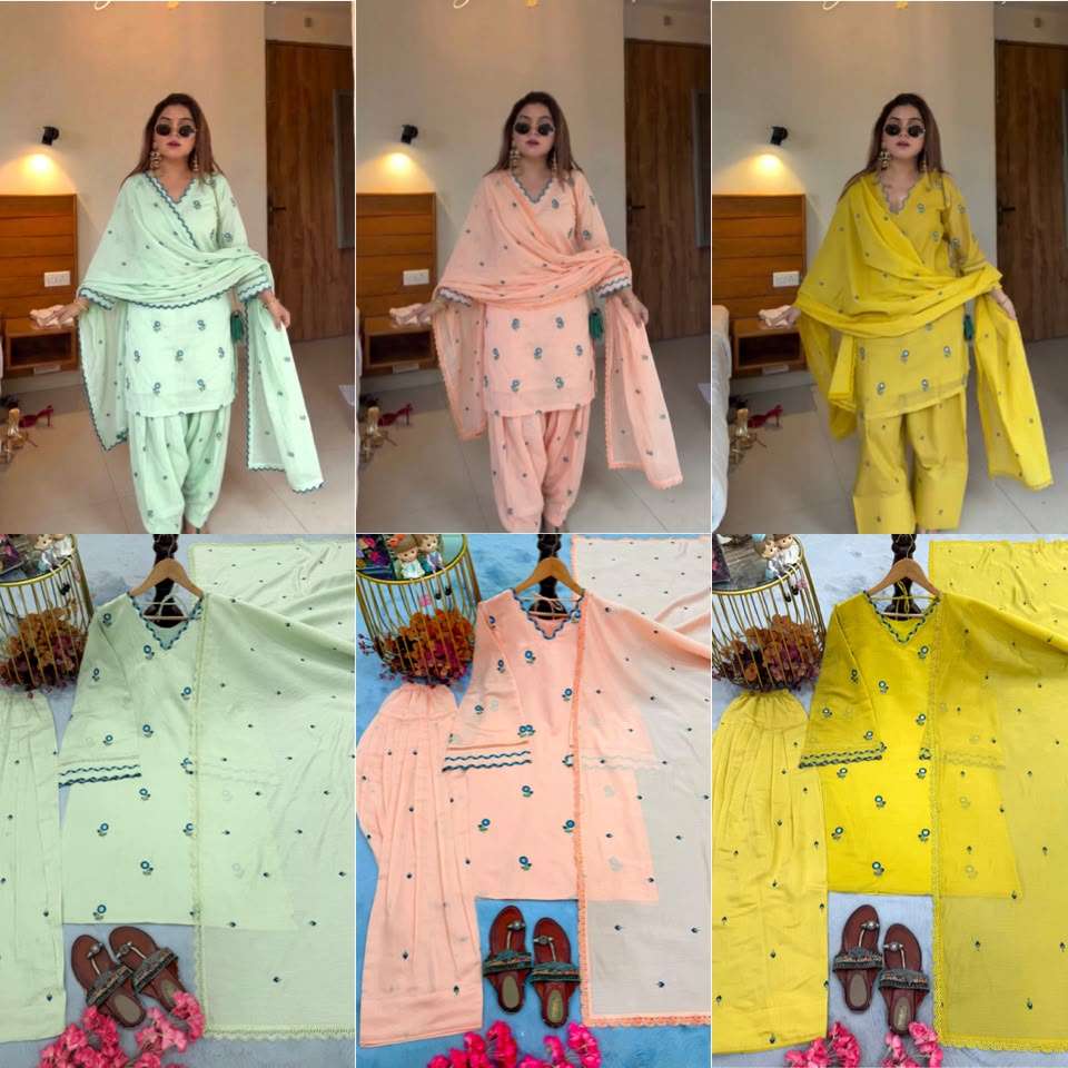 LADY LOOK 043 CHANDERI SILK DESIGNER PARTY WEAR LADIES SUIT 