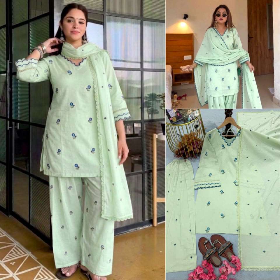 LADY LOOK 043 CHANDERI SILK DESIGNER PARTY WEAR LADIES SUIT 