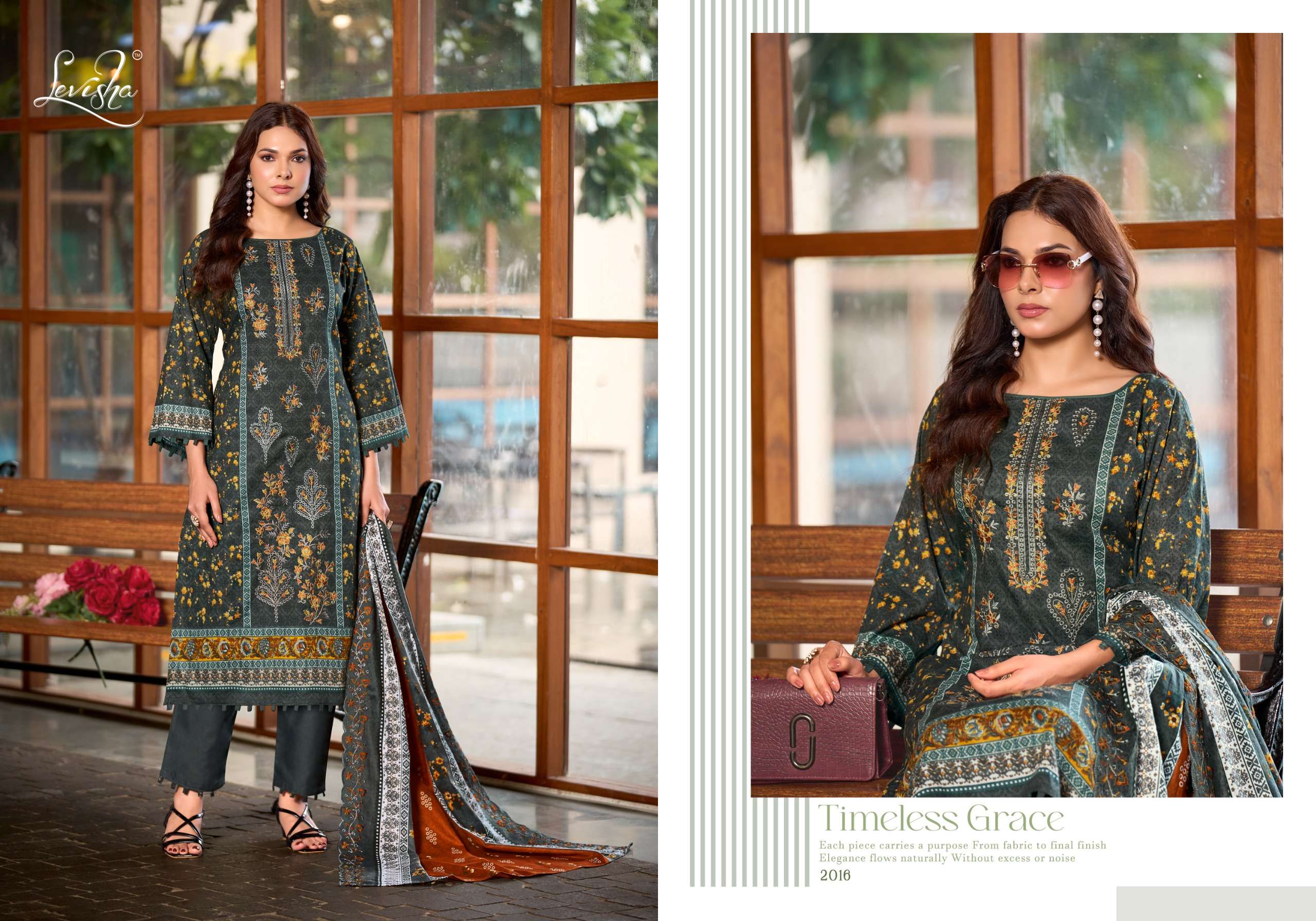 LEVISHA MADHUBALA VOL 20 LAWN COTTON DIGITAL PAKISTANI STYLE PRINT WITH FANCY WORK SUIT