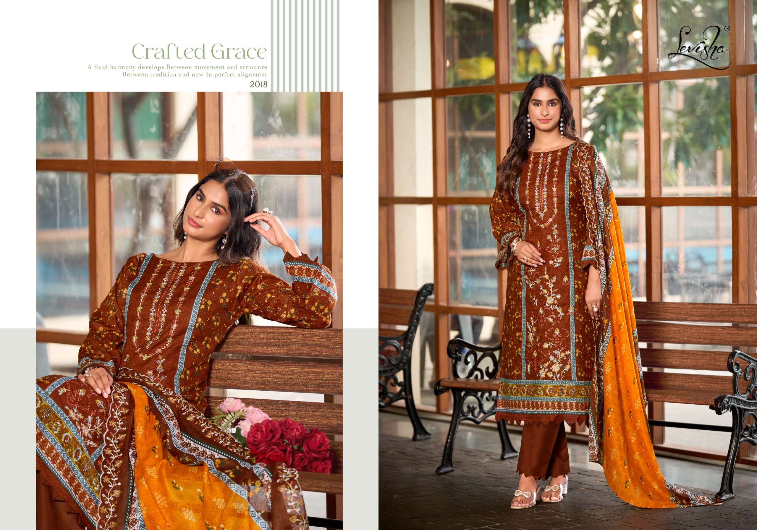 LEVISHA MADHUBALA VOL 20 LAWN COTTON DIGITAL PAKISTANI STYLE PRINT WITH FANCY WORK SUIT