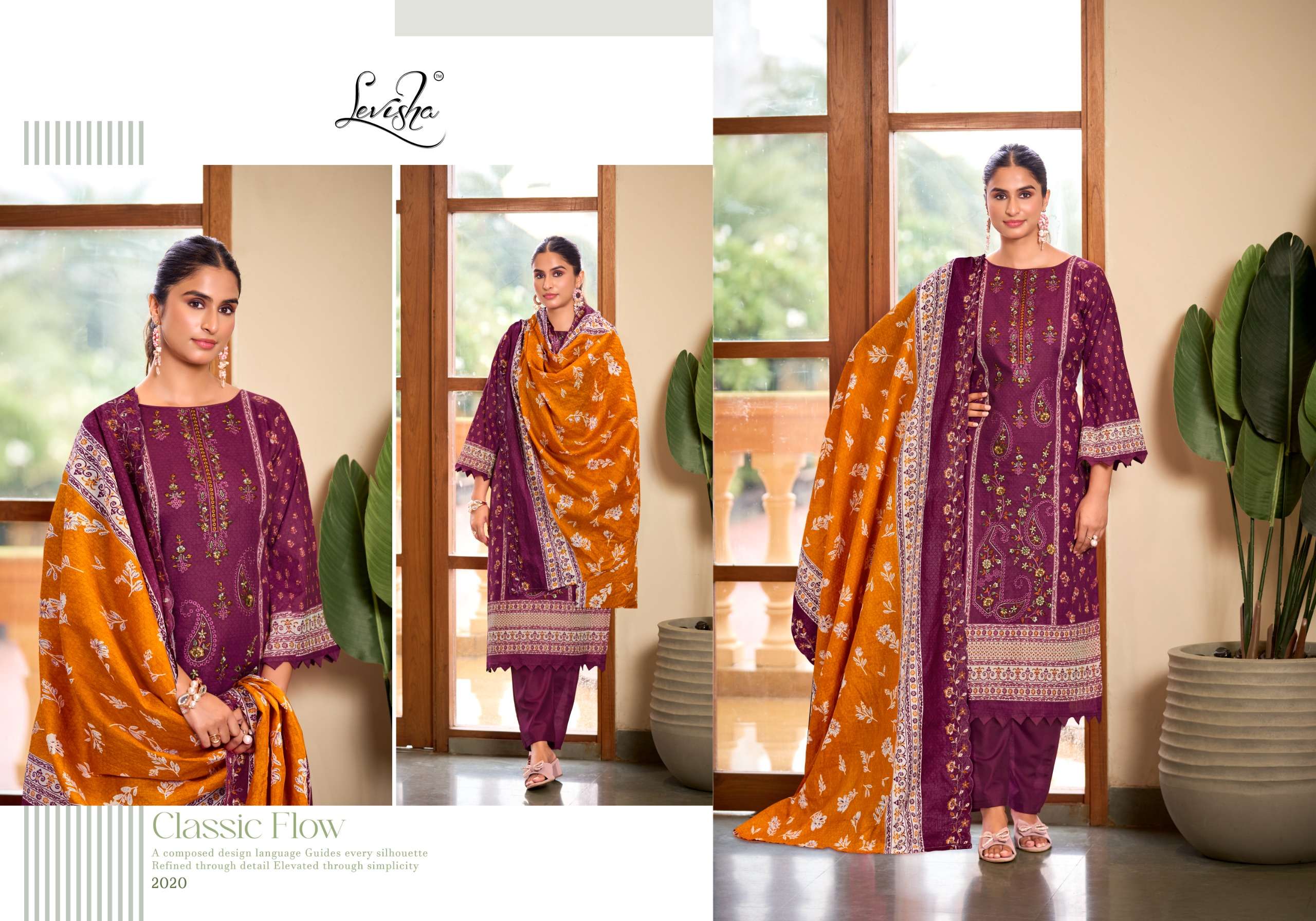 LEVISHA MADHUBALA VOL 20 LAWN COTTON DIGITAL PAKISTANI STYLE PRINT WITH FANCY WORK SUIT