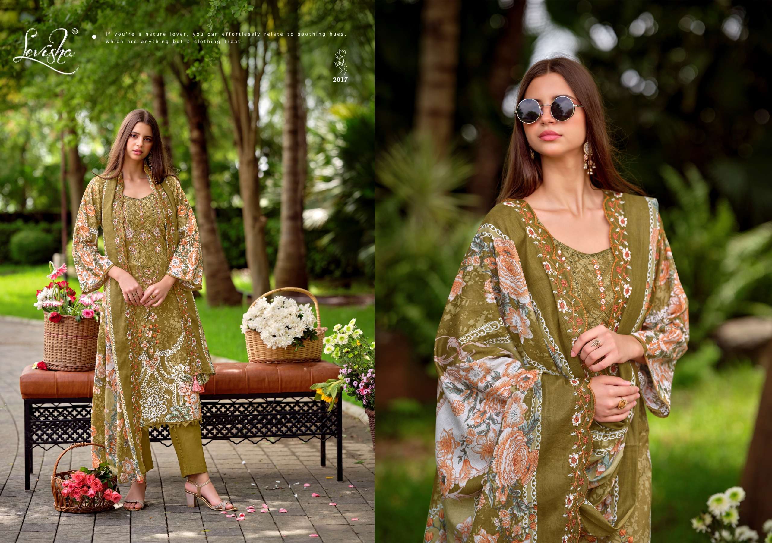 LEVISHA MASHAKALI VOL 2 LAWN COTTON PRINT WITH FANCY WORK SUIT