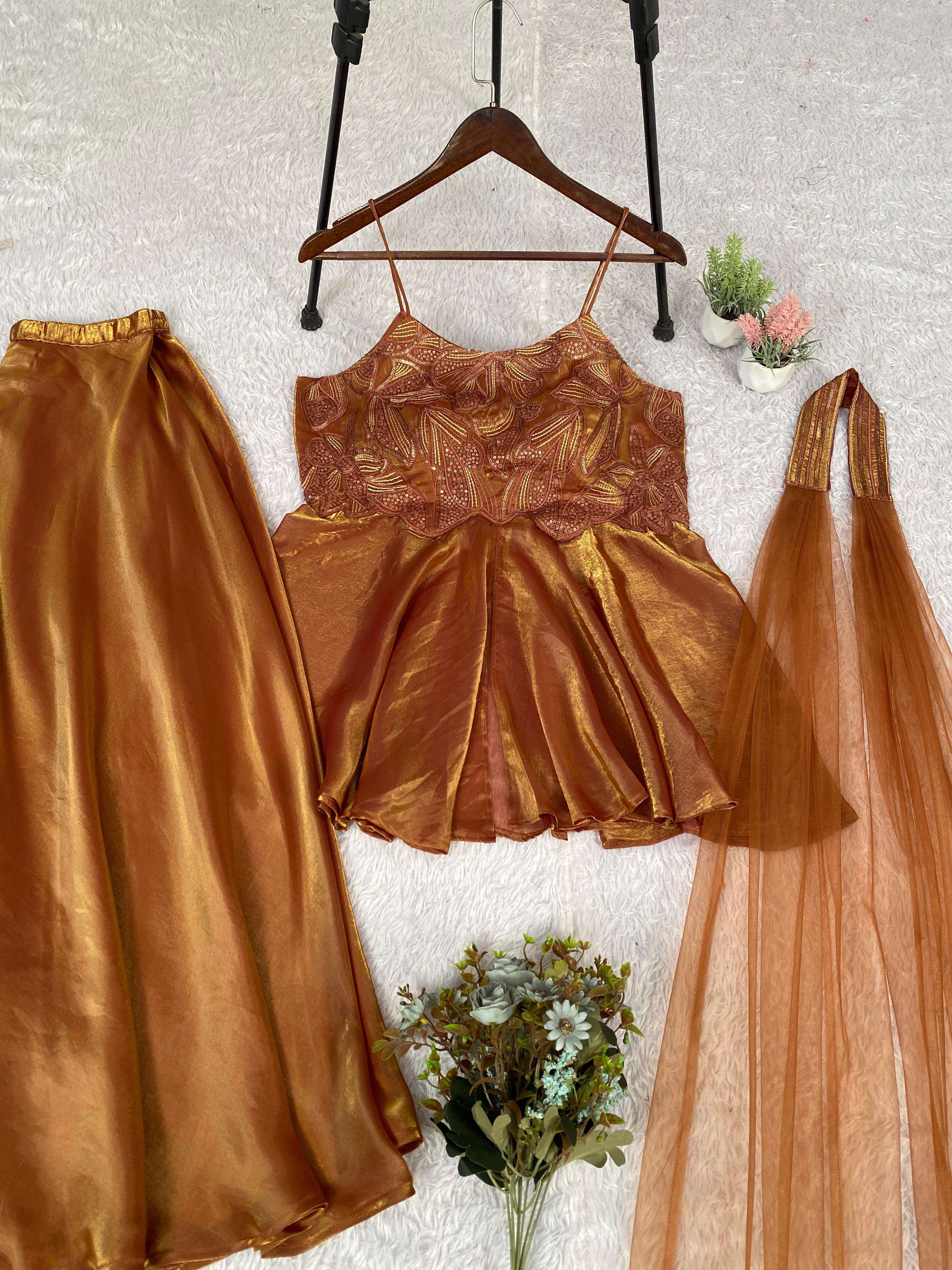 LG 2055 SILK PREETY LOOK DESIGNER PARTY WEAR LADIES TOP PLAZZO AND DUPATTA 