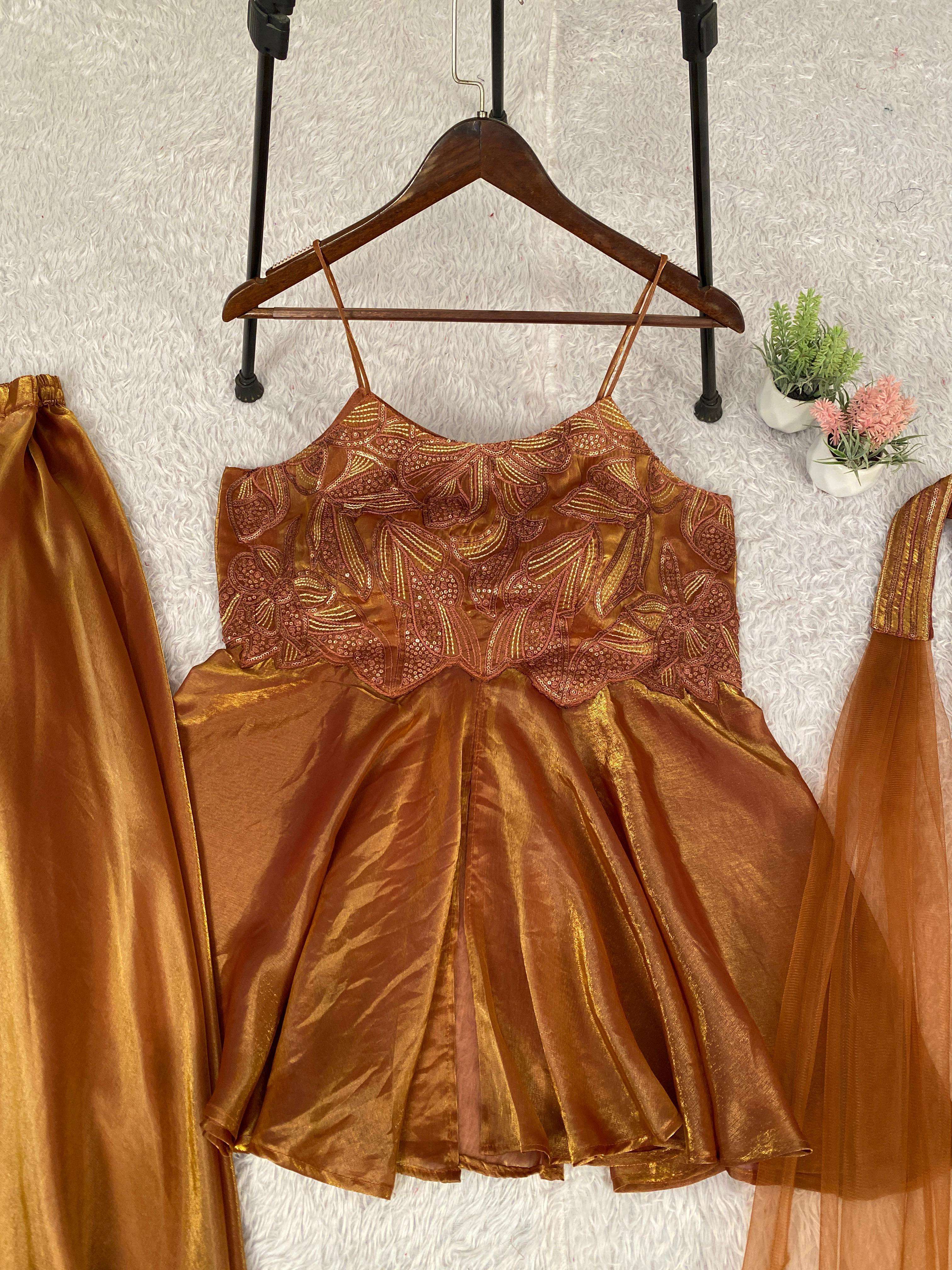 LG 2055 SILK PREETY LOOK DESIGNER PARTY WEAR LADIES TOP PLAZZO AND DUPATTA 