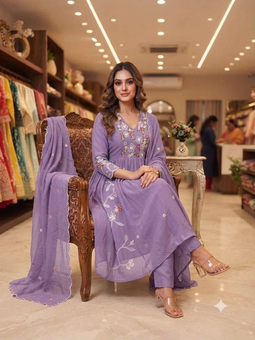 LG 2131 CHANDERI SILK BEAUTIFUL DESIGNER LOOK PARTY WEAR LADIES SUIT