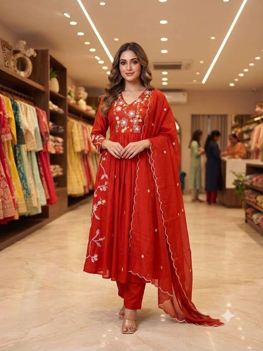 LG 2131 CHANDERI SILK BEAUTIFUL DESIGNER LOOK PARTY WEAR LADIES SUIT