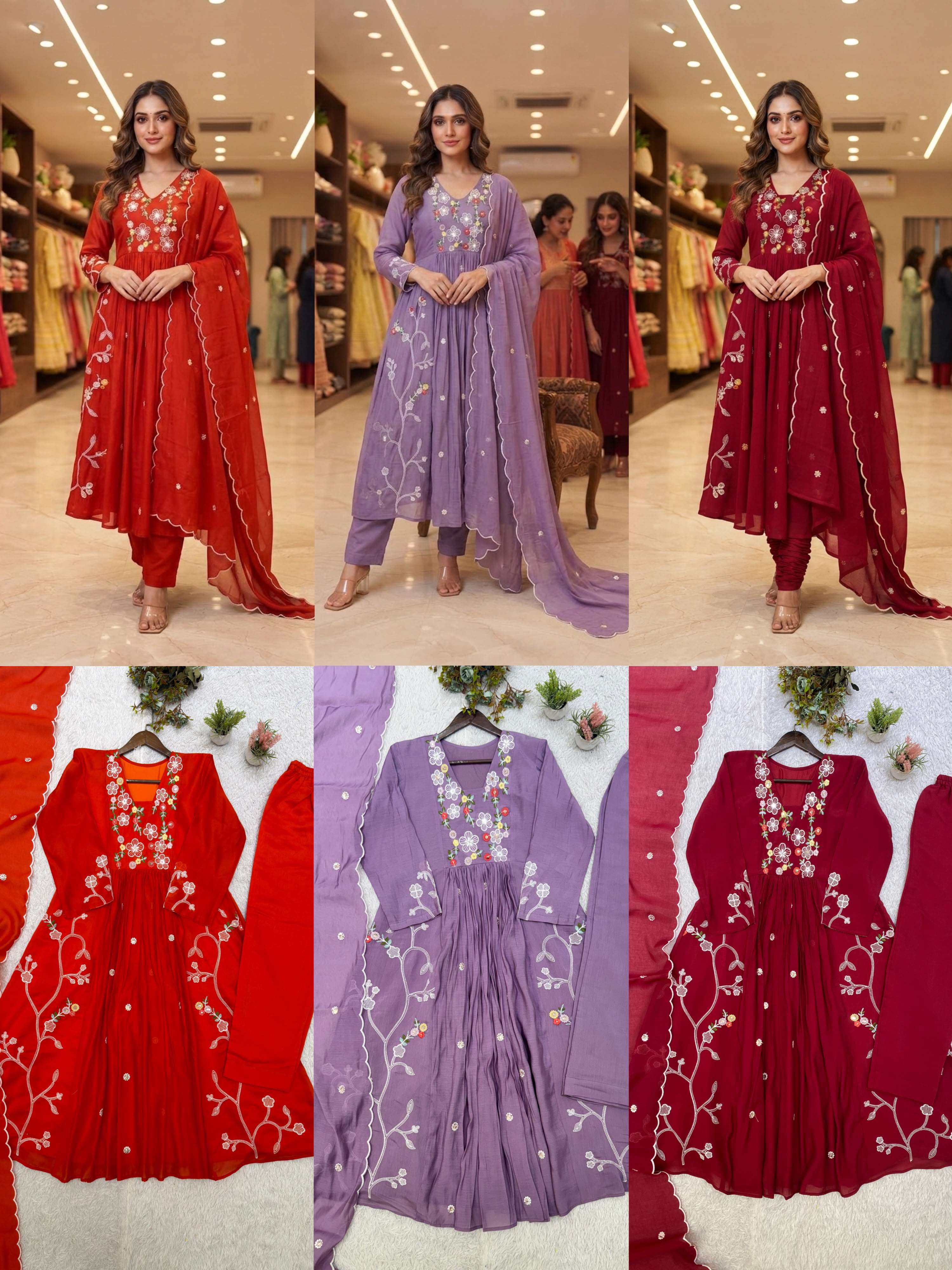 LG 2131 CHANDERI SILK BEAUTIFUL DESIGNER LOOK PARTY WEAR LADIES SUIT