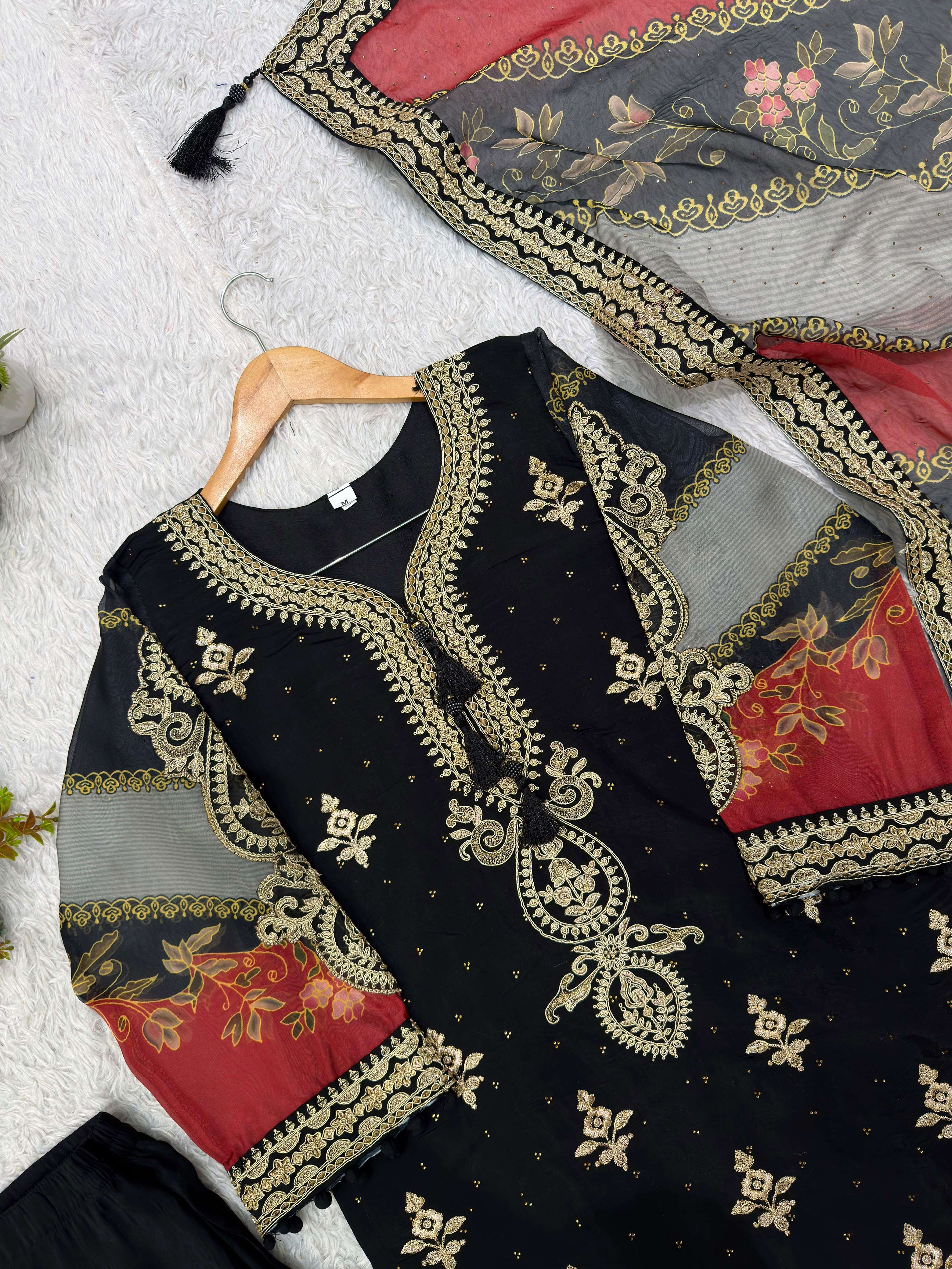 LG 2134 SILK BEAUTIFUL DESIGNER WORK PAKISTANI STYLE LADIES SUIT